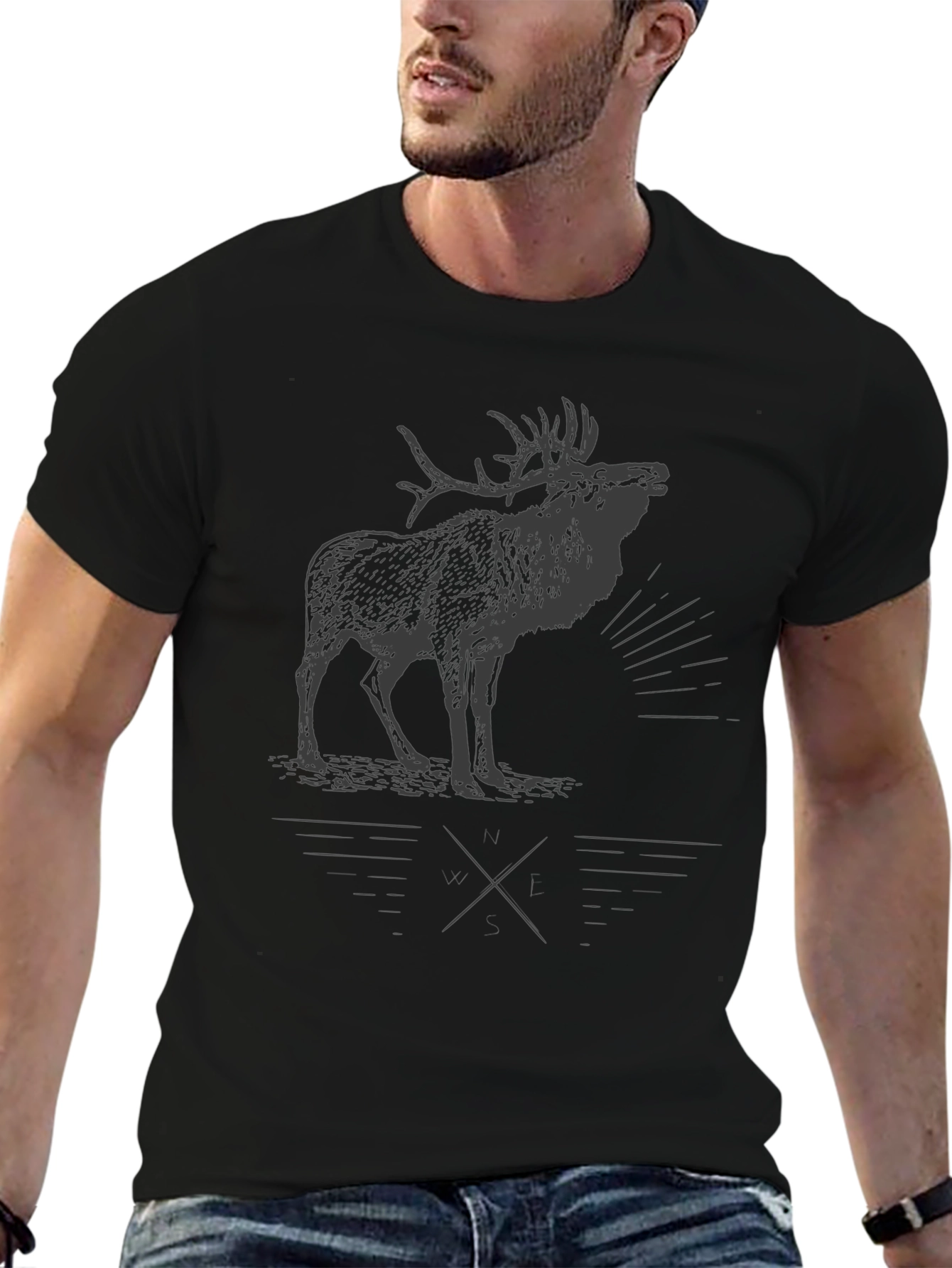 Mens Black Elk Graphic Tee