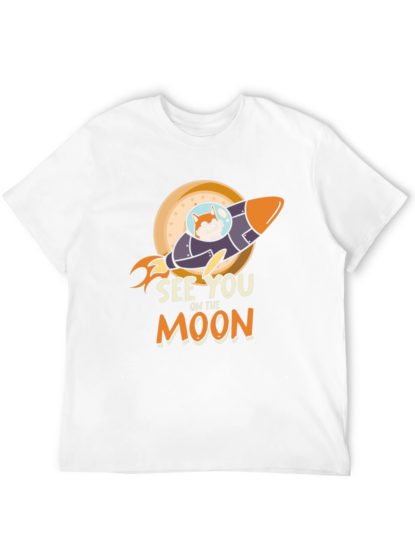 See You On The Moon Shiba Rocket Black T-Shirt