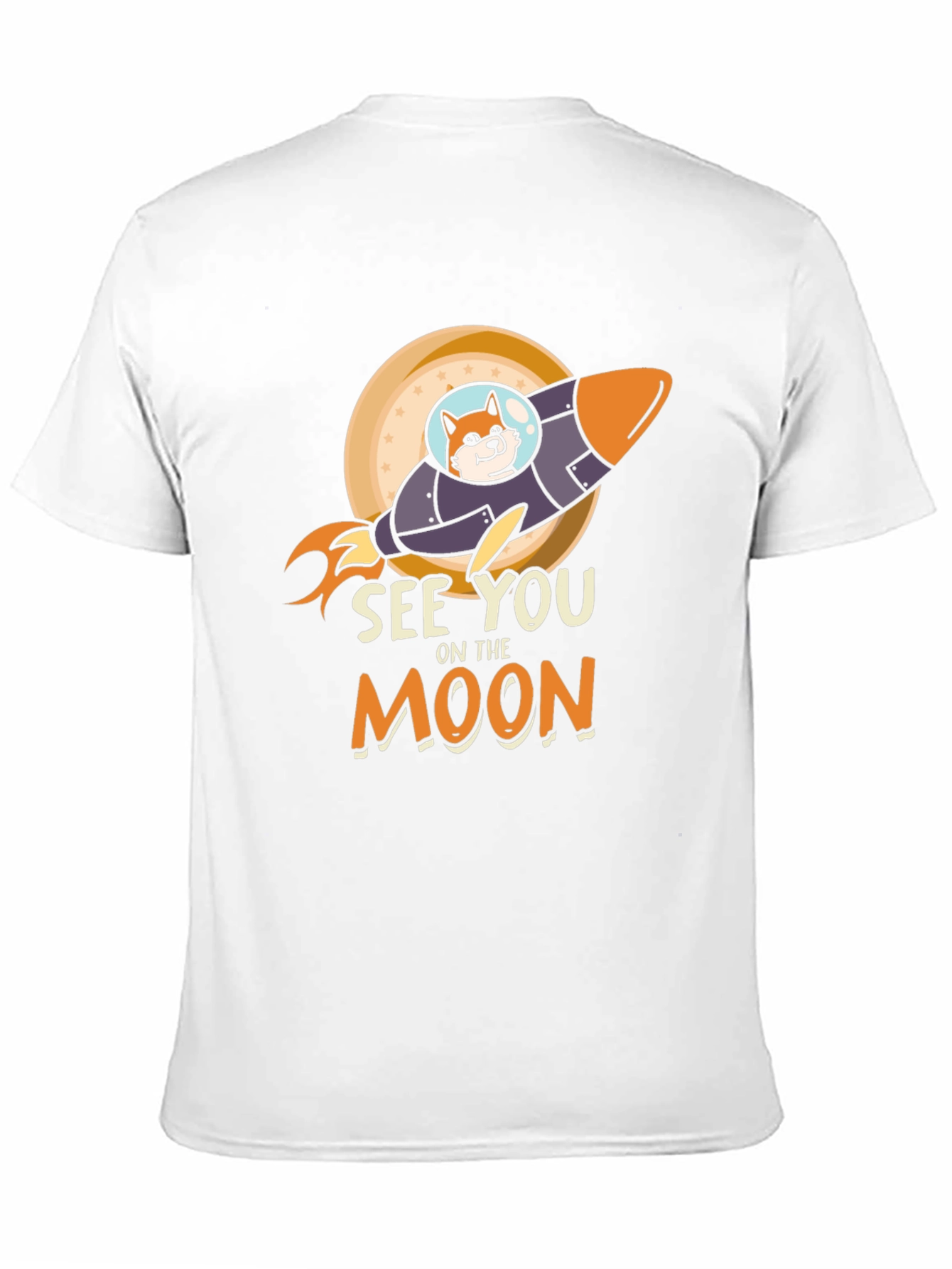 See You On The Moon Shiba Rocket Black T-Shirt