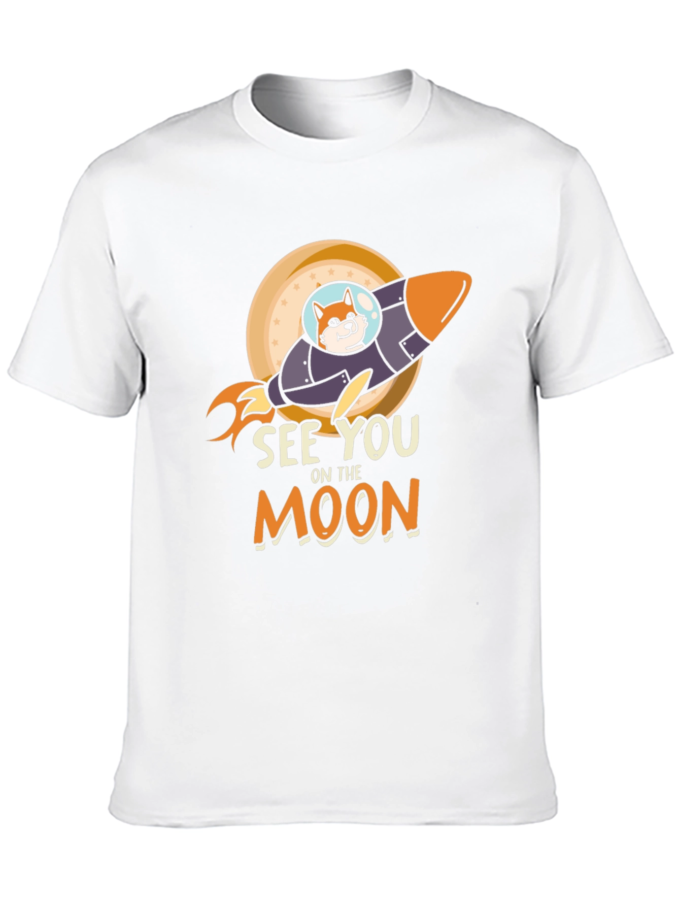 See You On The Moon Shiba Rocket Black T-Shirt