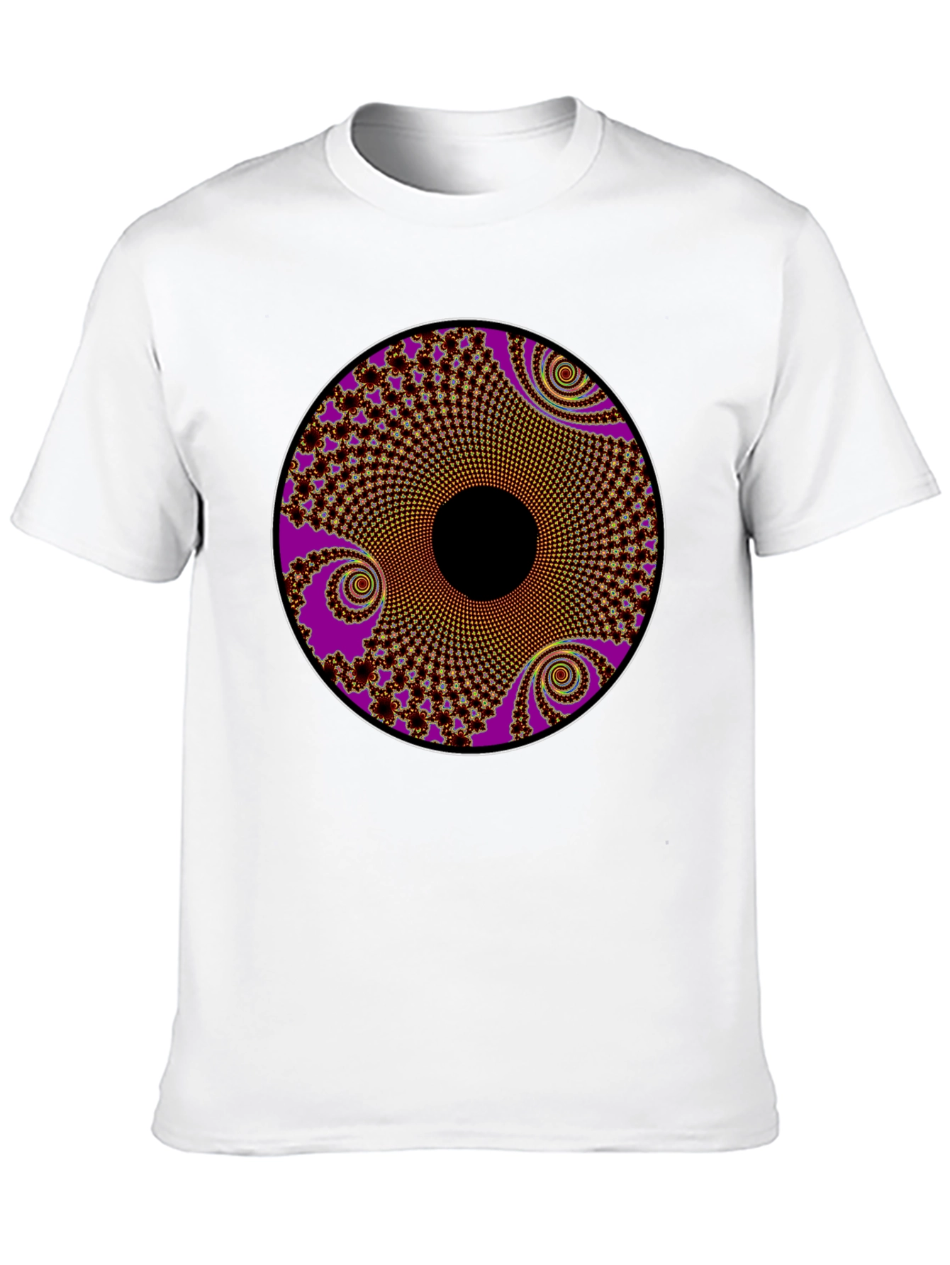 Fractal Circle Graphic Tee - Black