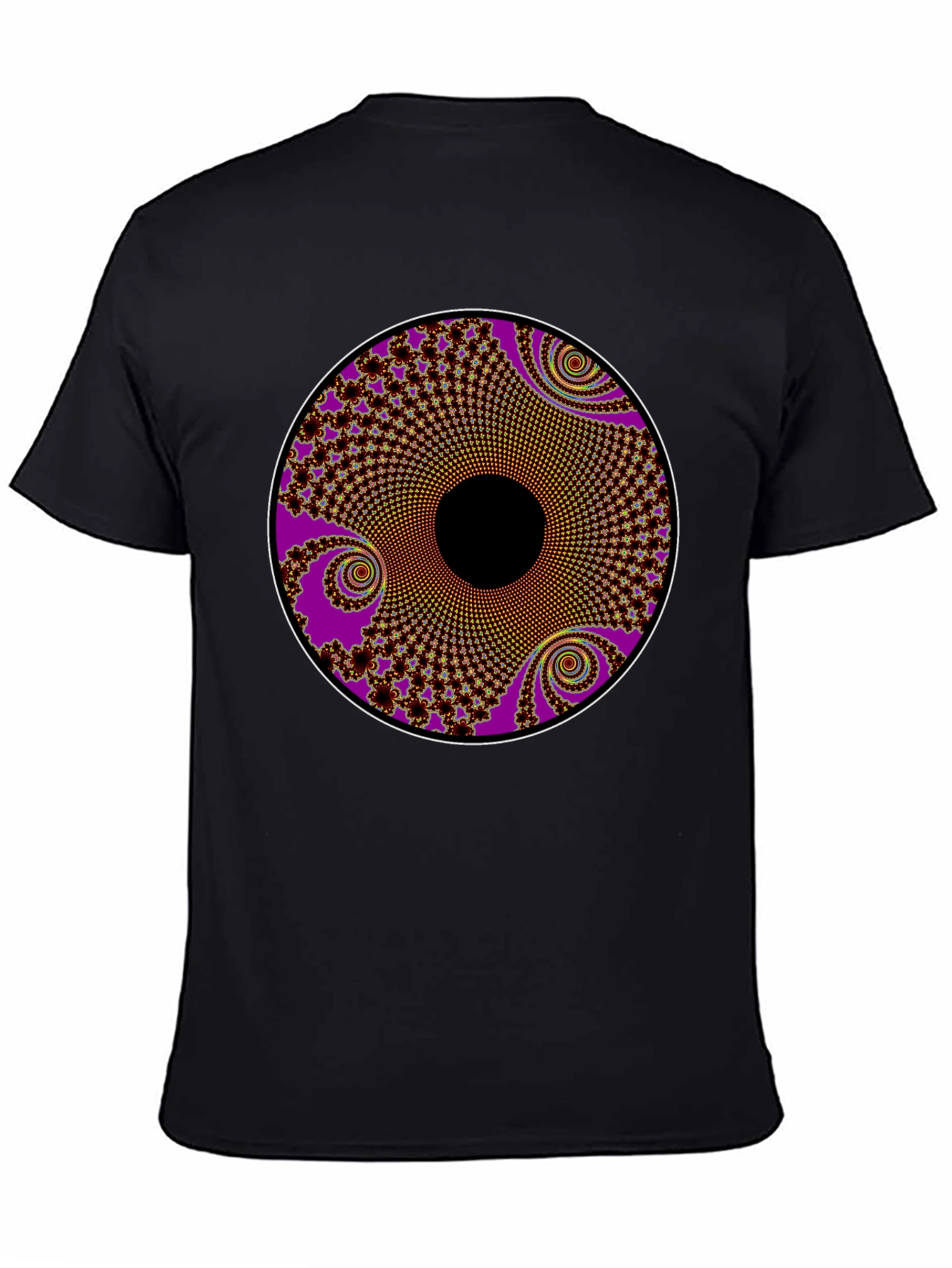 Fractal Circle Graphic Tee - Black
