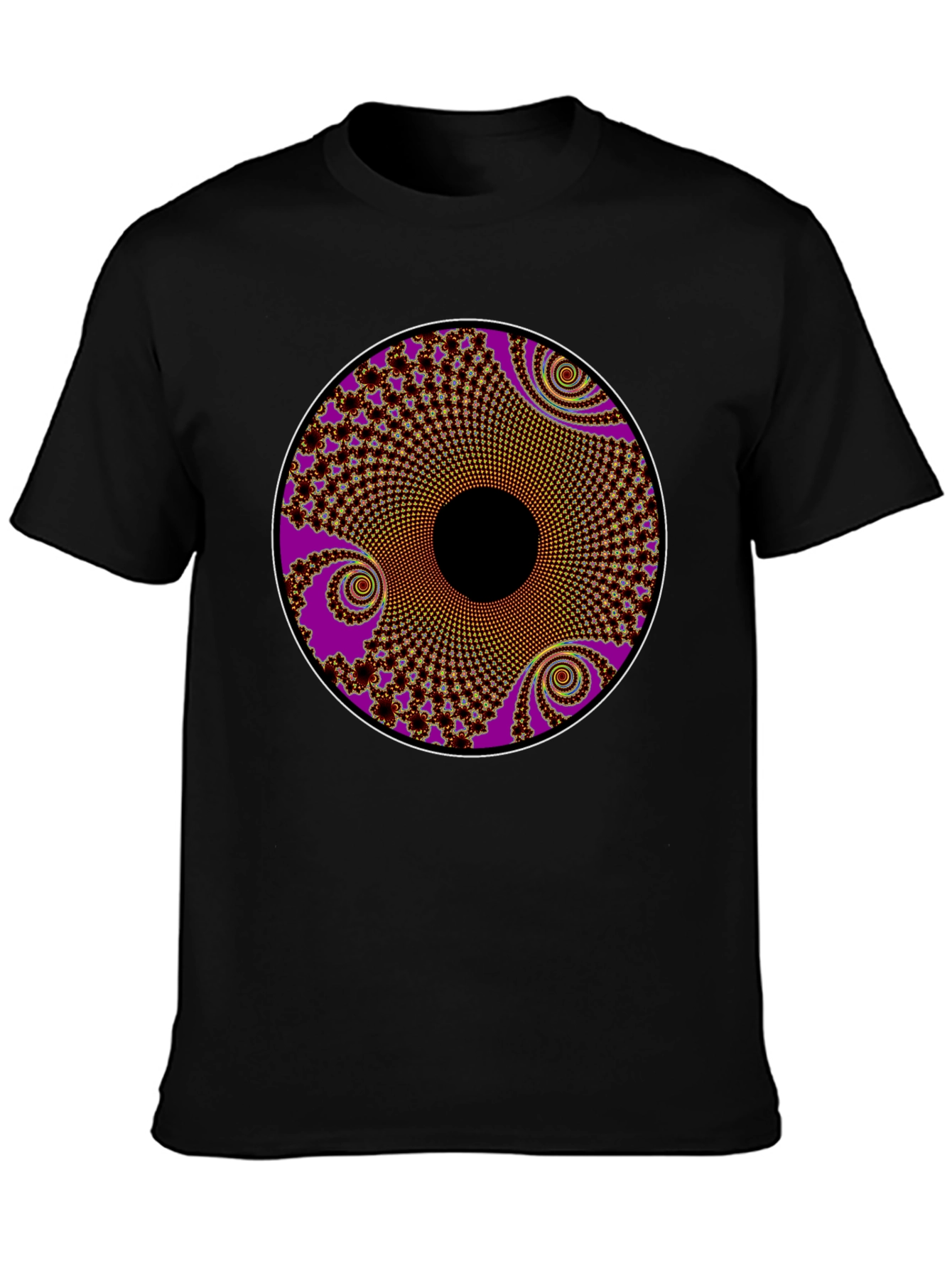 Fractal Circle Graphic Tee - Black