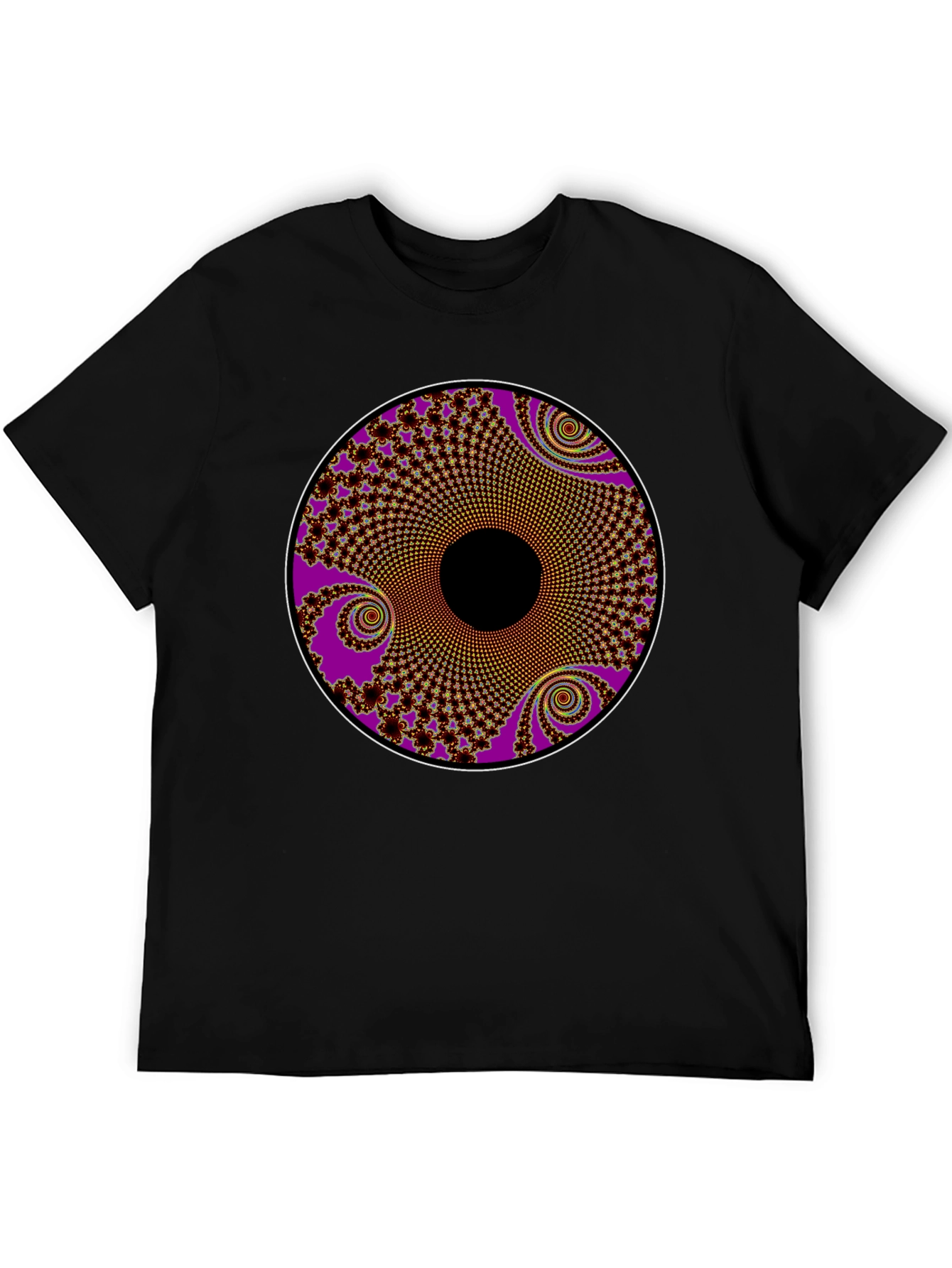 Fractal Circle Graphic Tee - Black