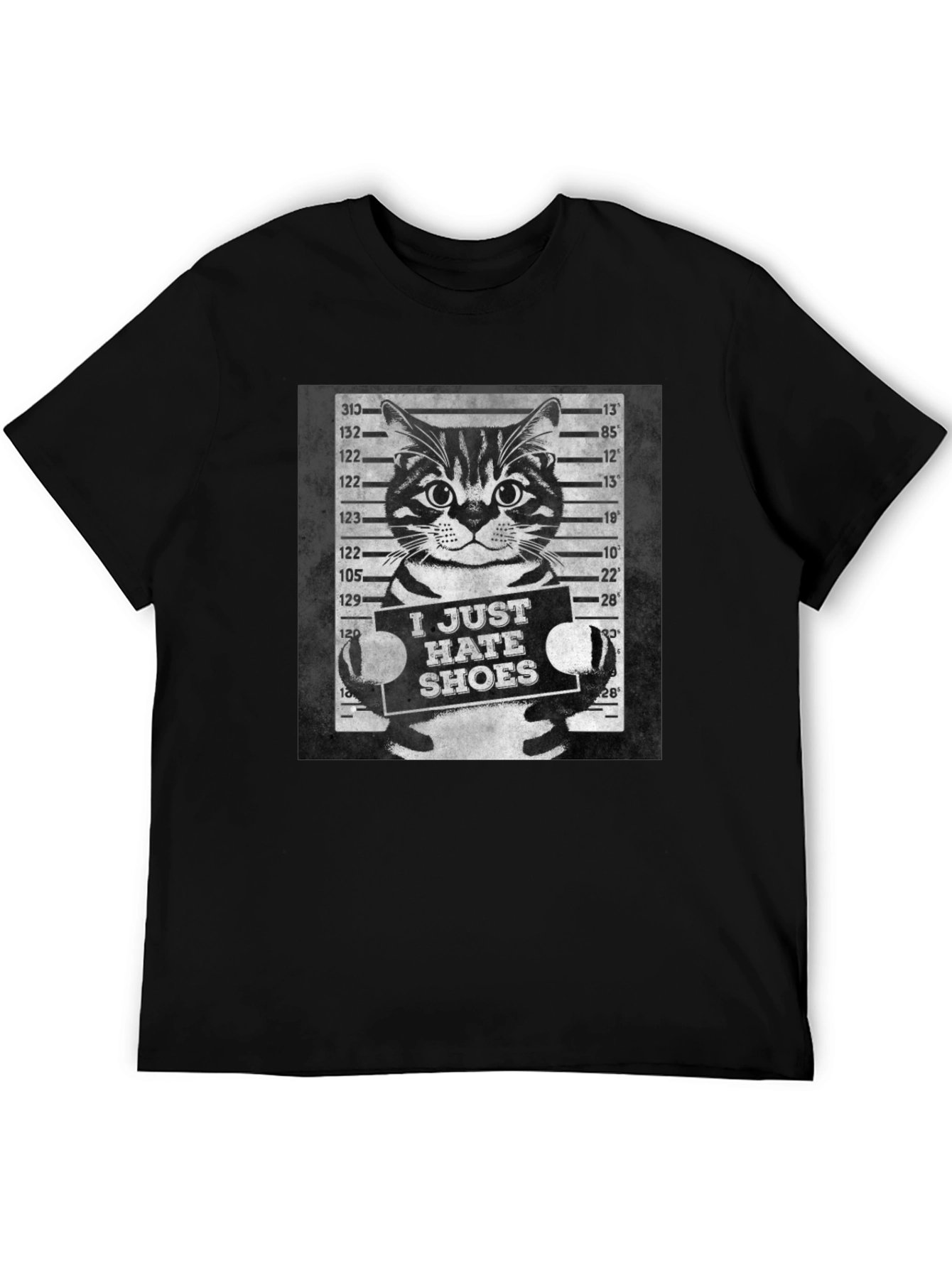 I Just Hate Shoes Cat Mugshot Graphic Tee