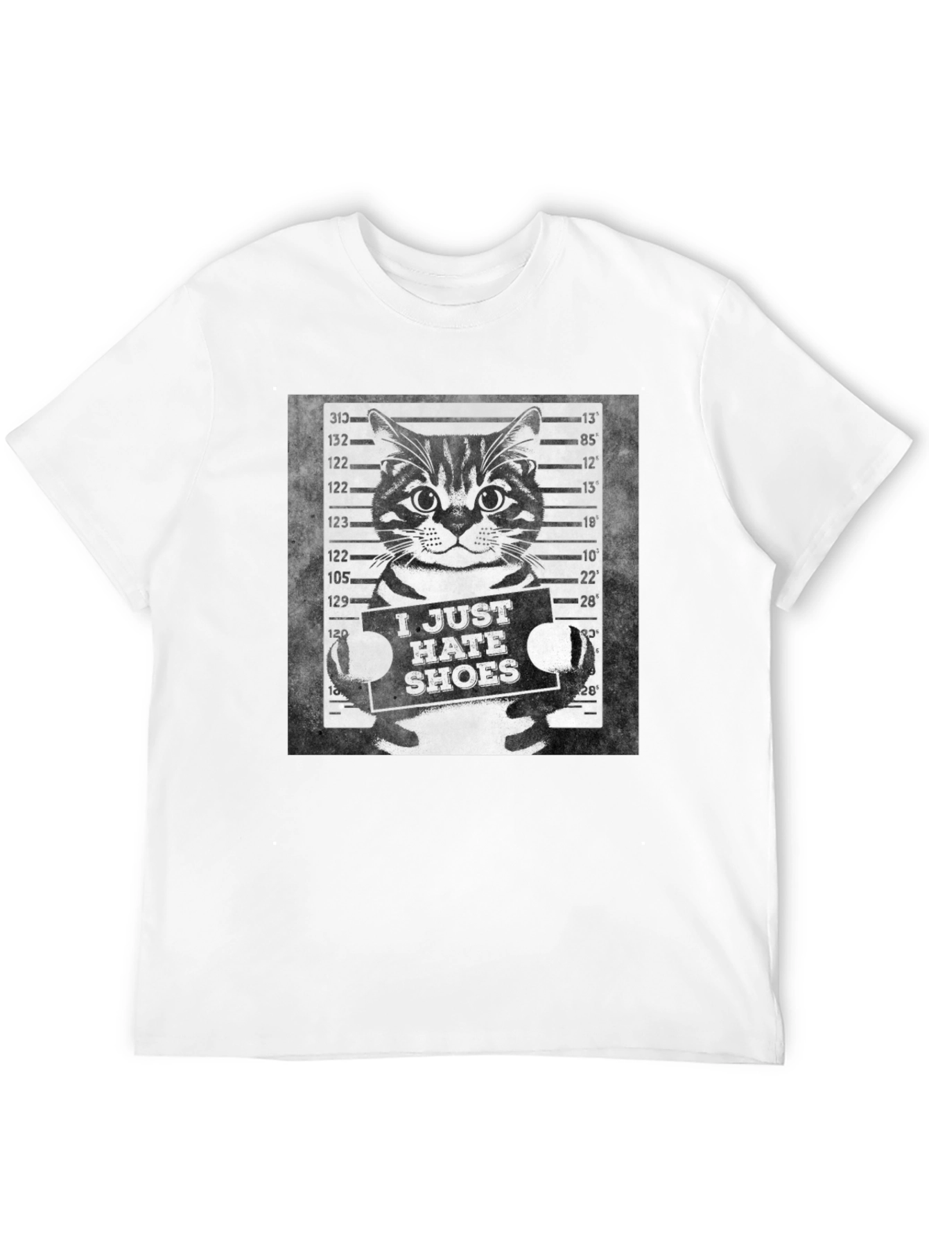 I Just Hate Shoes Cat Mugshot Graphic Tee