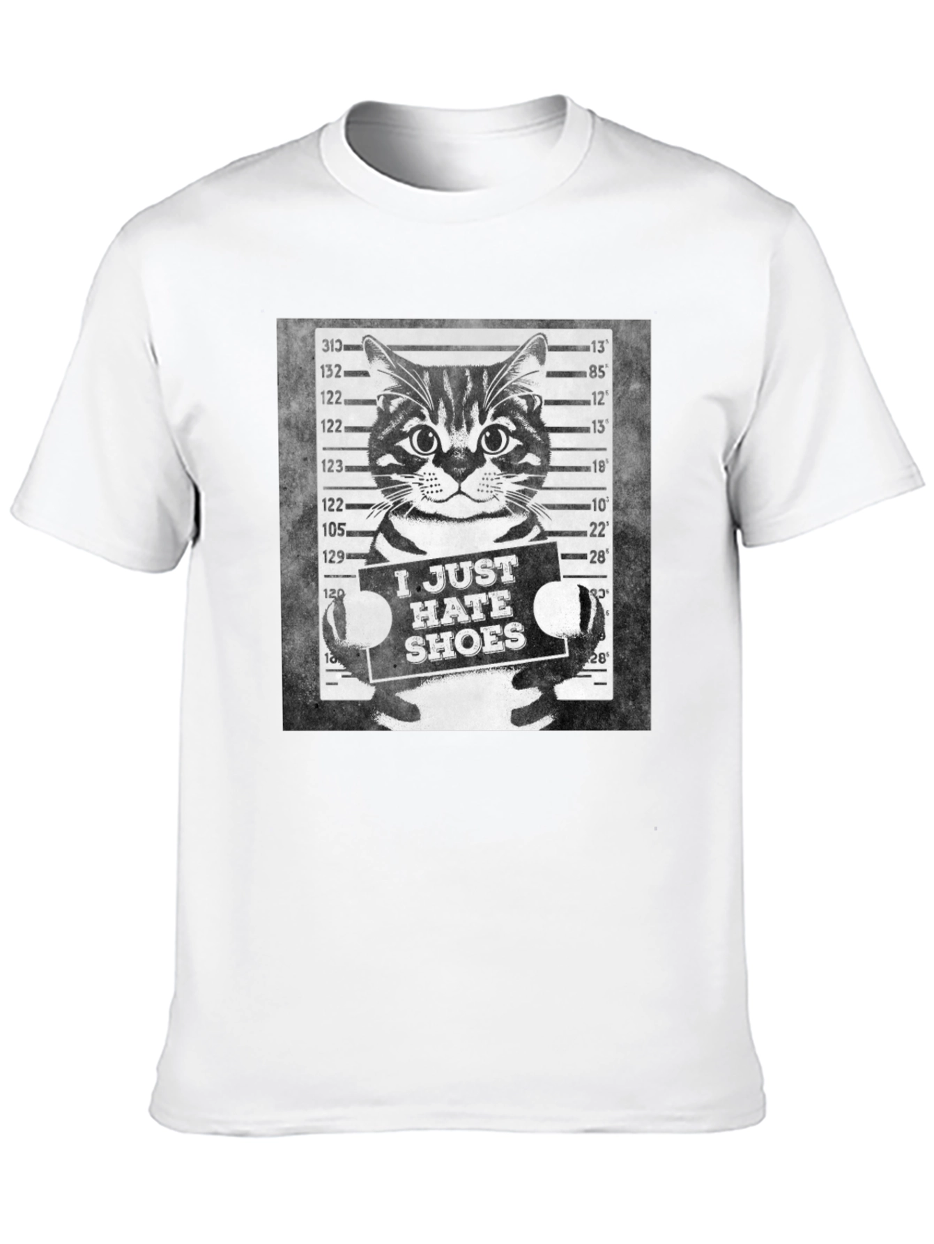 I Just Hate Shoes Cat Mugshot Graphic Tee