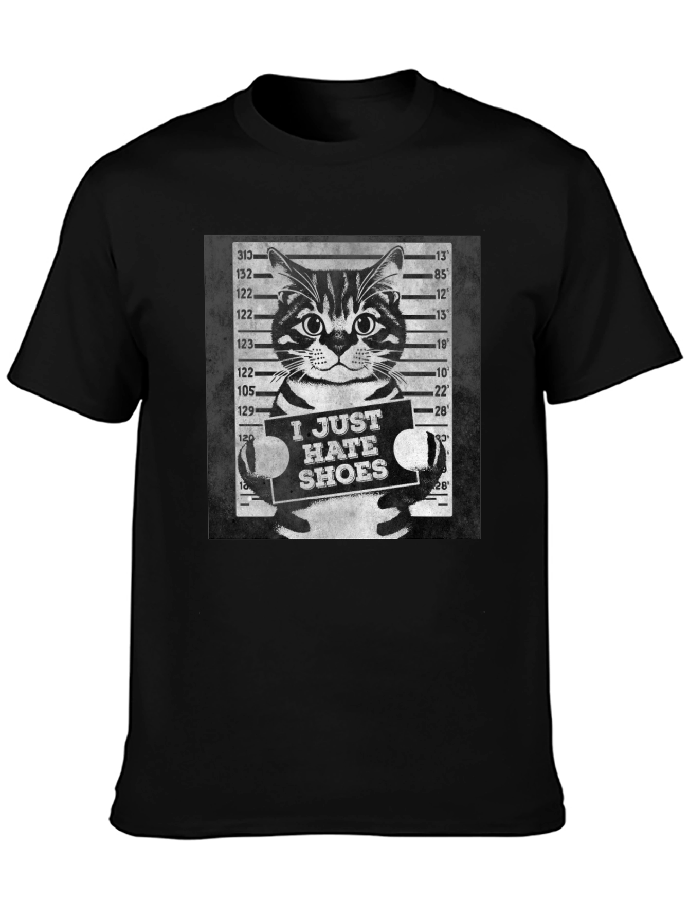 I Just Hate Shoes Cat Mugshot Graphic Tee
