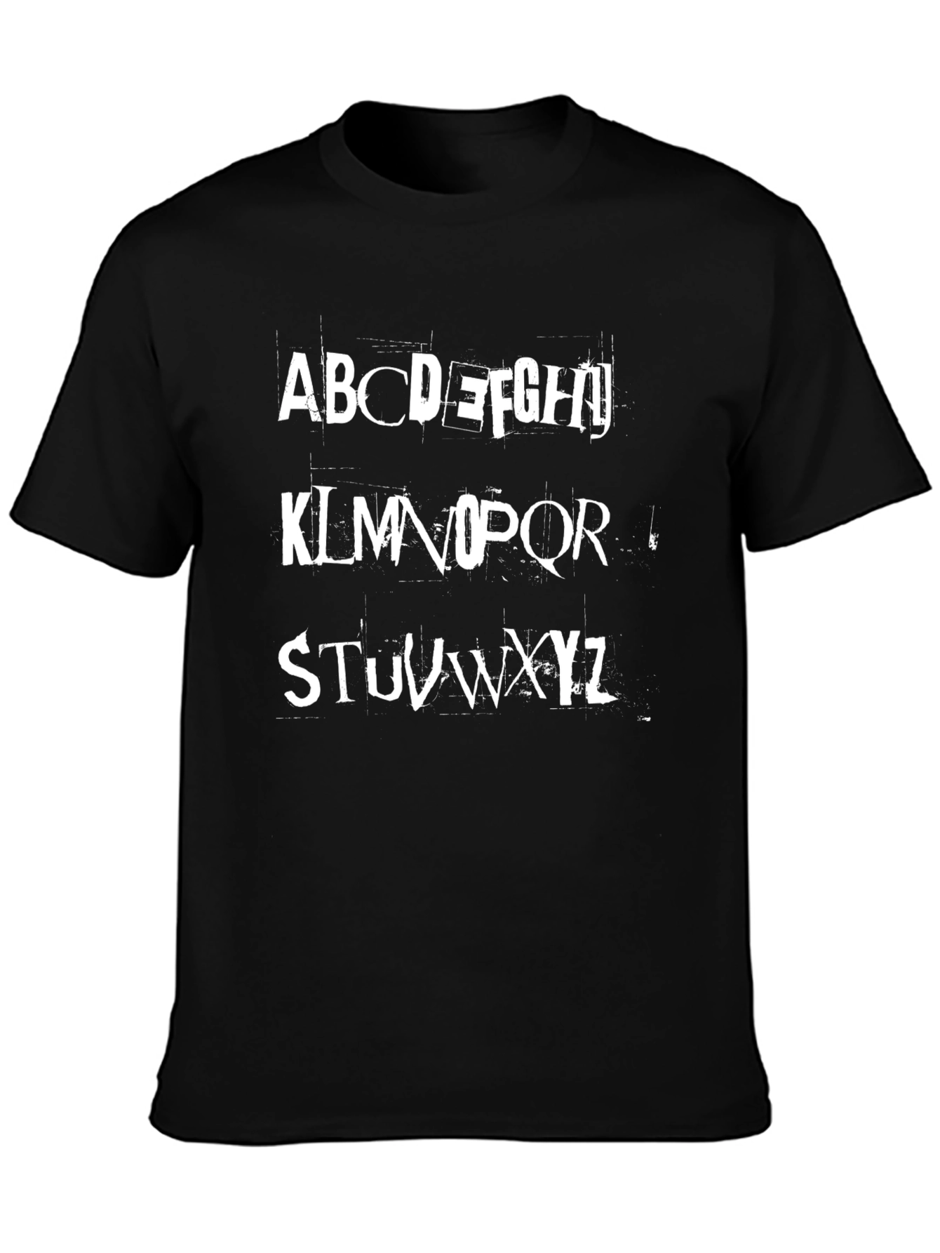 Alphabet Graphic Print Black T-Shirt