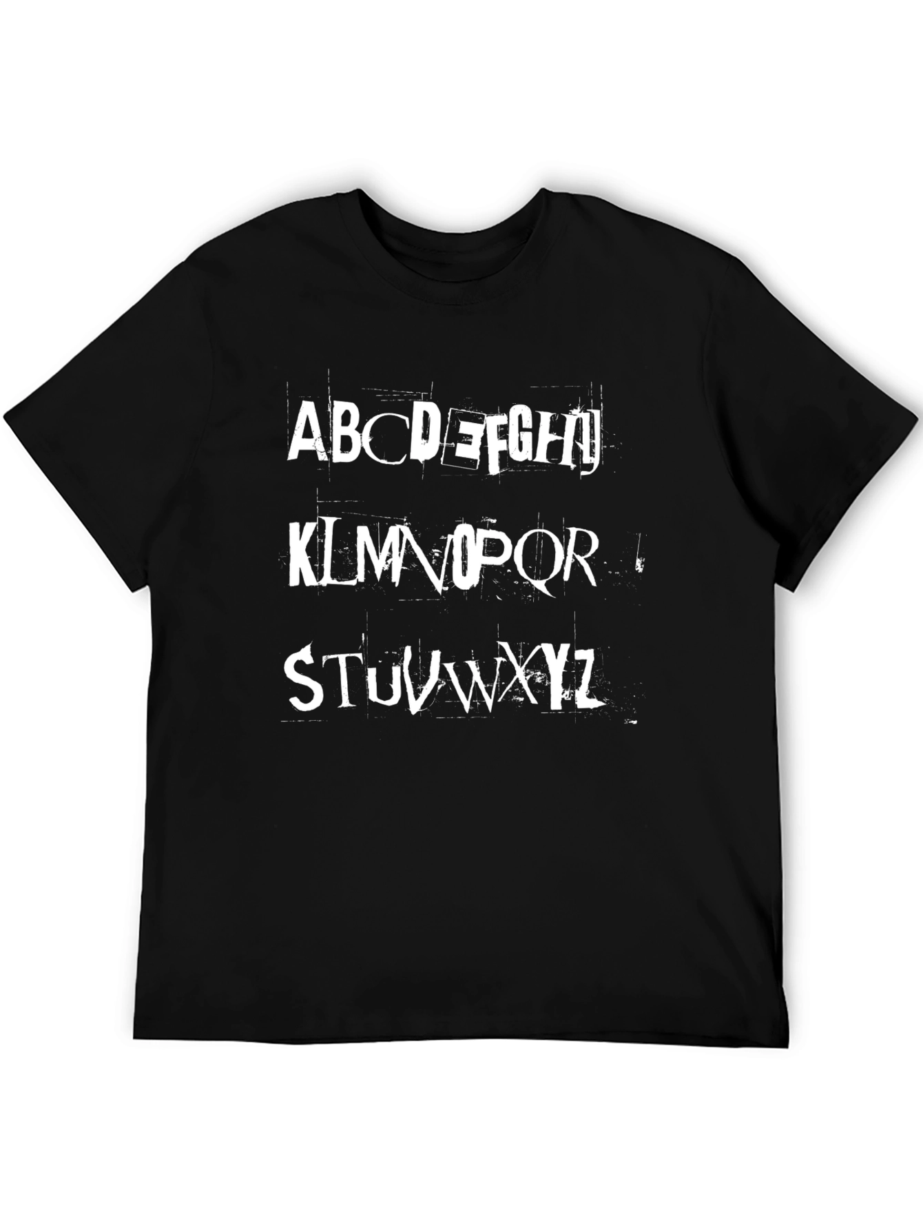 Alphabet Graphic Print Black T-Shirt