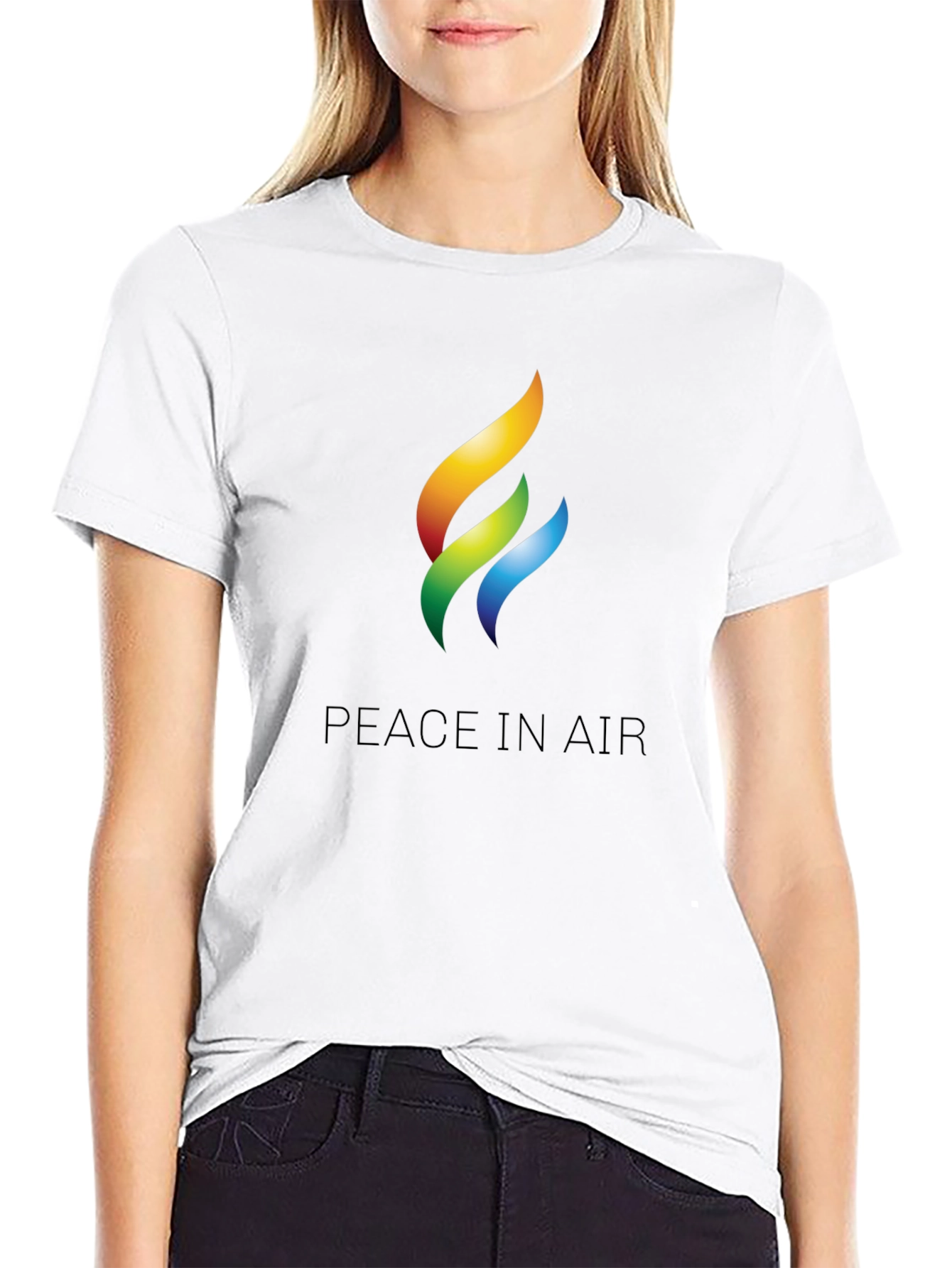 Peace in Air Graphic Black T-Shirt