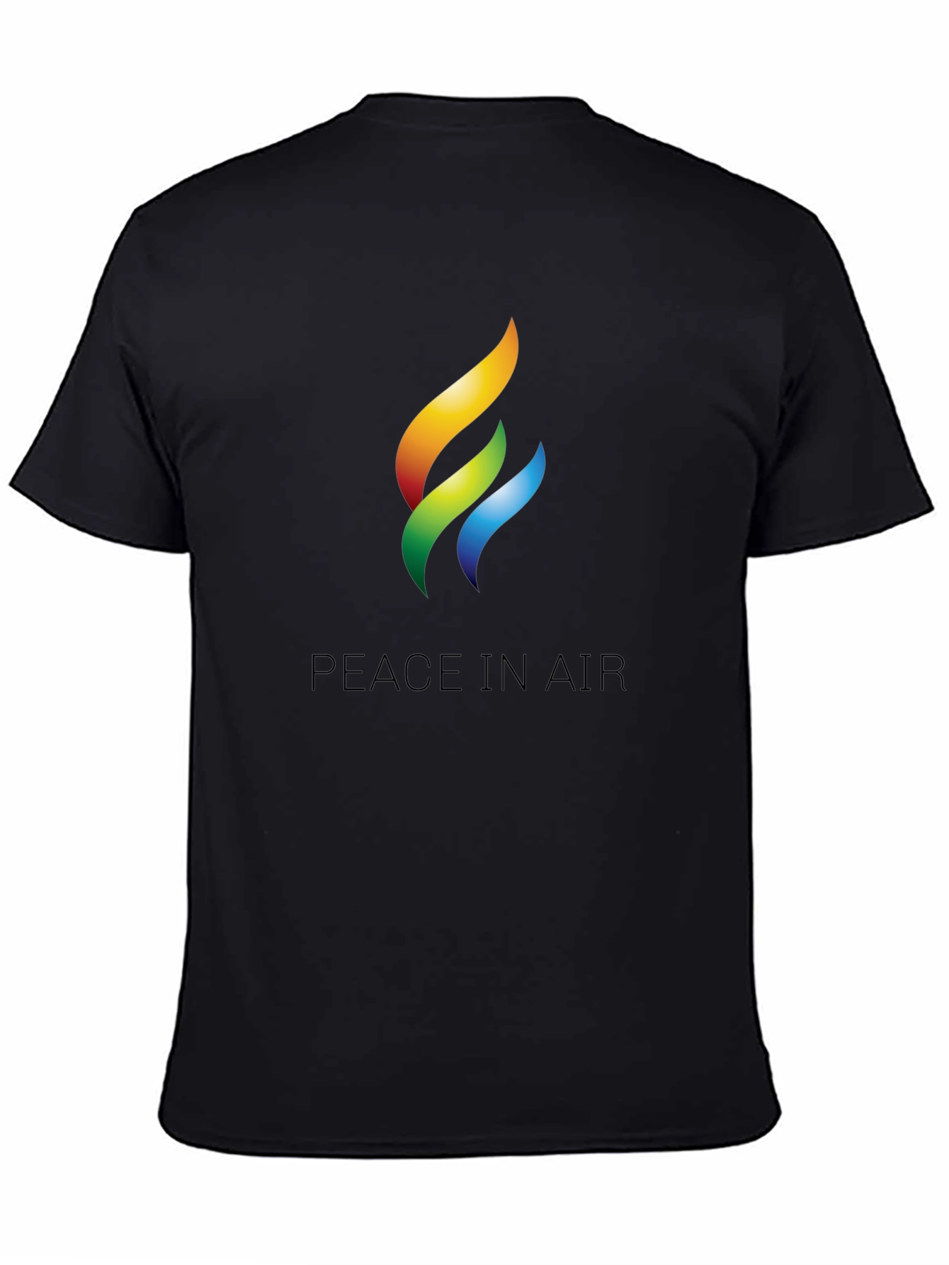 Peace in Air Graphic Black T-Shirt