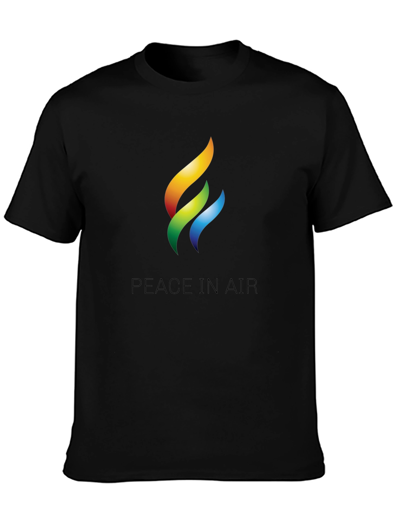 Peace in Air Graphic Black T-Shirt