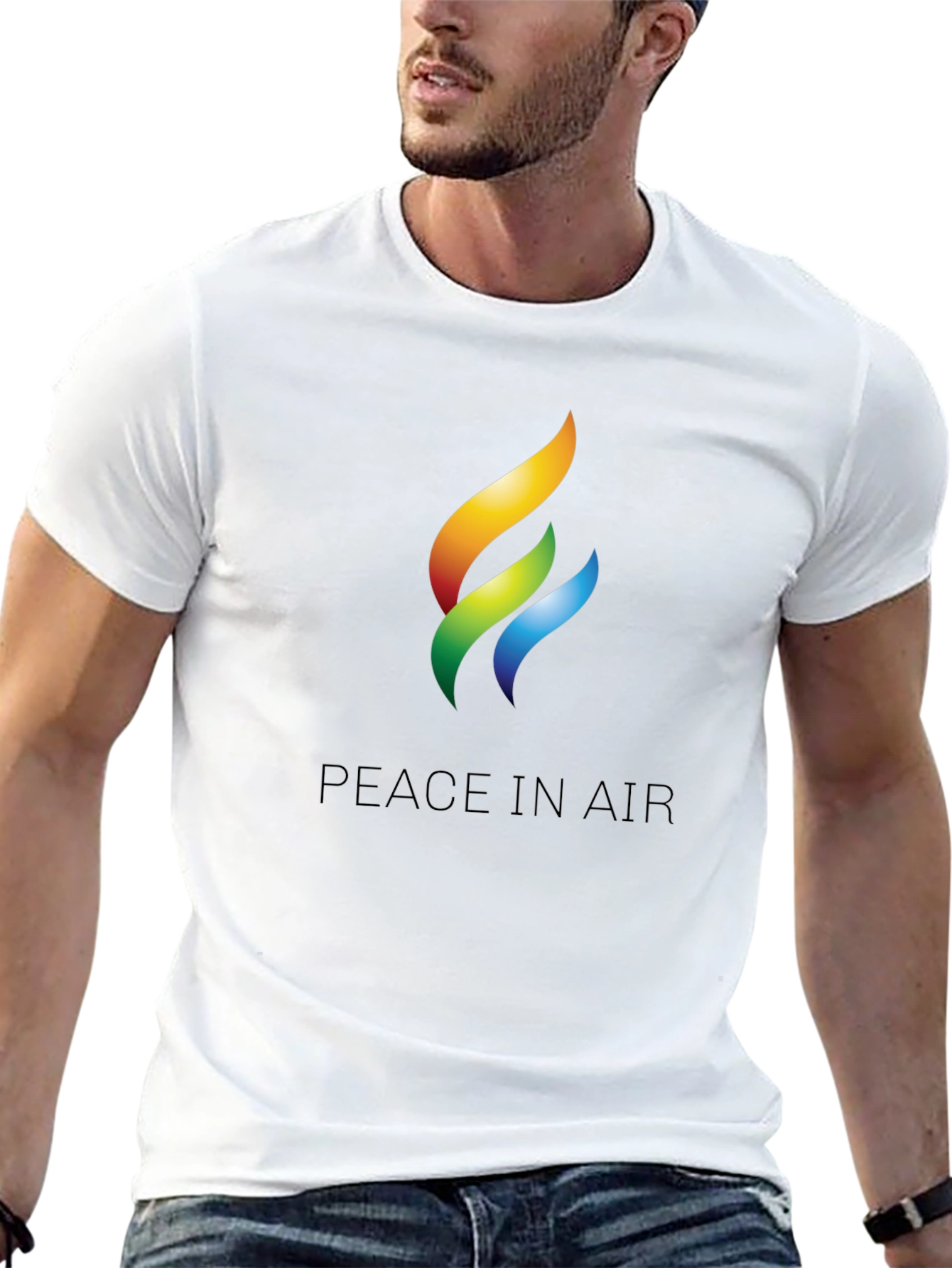 Peace in Air Graphic Black T-Shirt