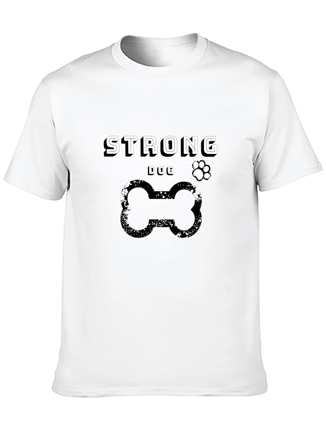 Strong Dog T-Shirt - Bone & Paw Print Design