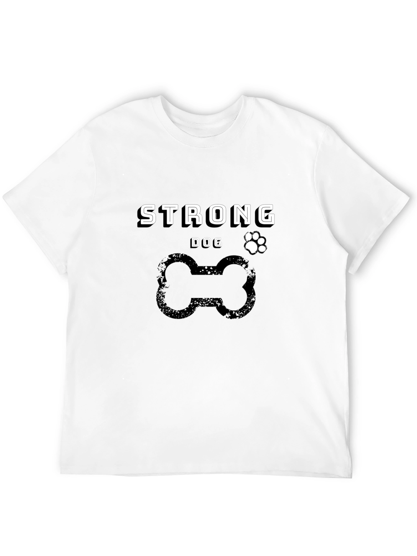Strong Dog T-Shirt - Bone & Paw Print Design