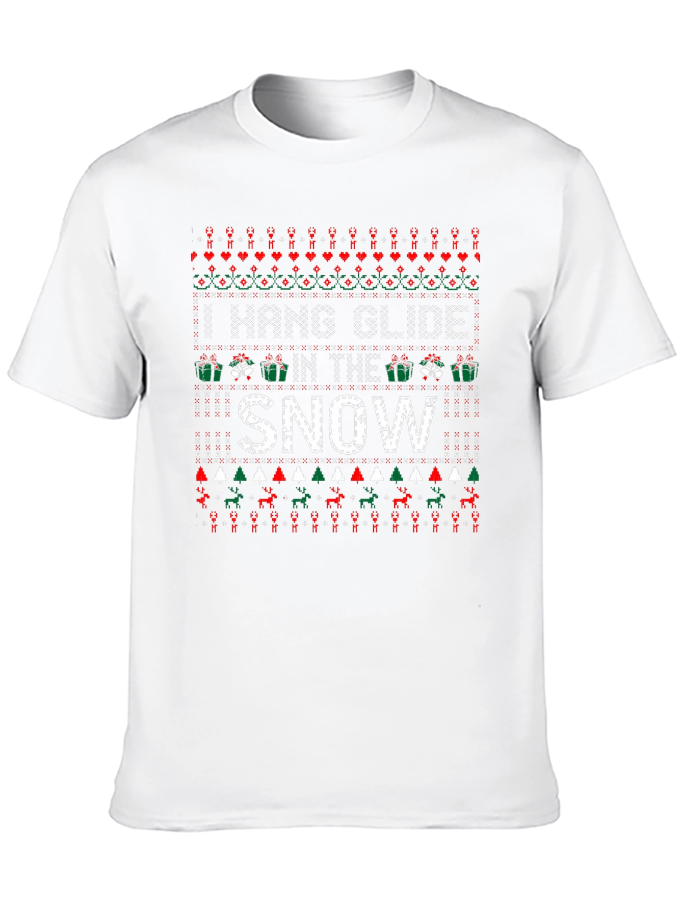 I Hang Glide in the Snow Ugly Christmas T-Shirt