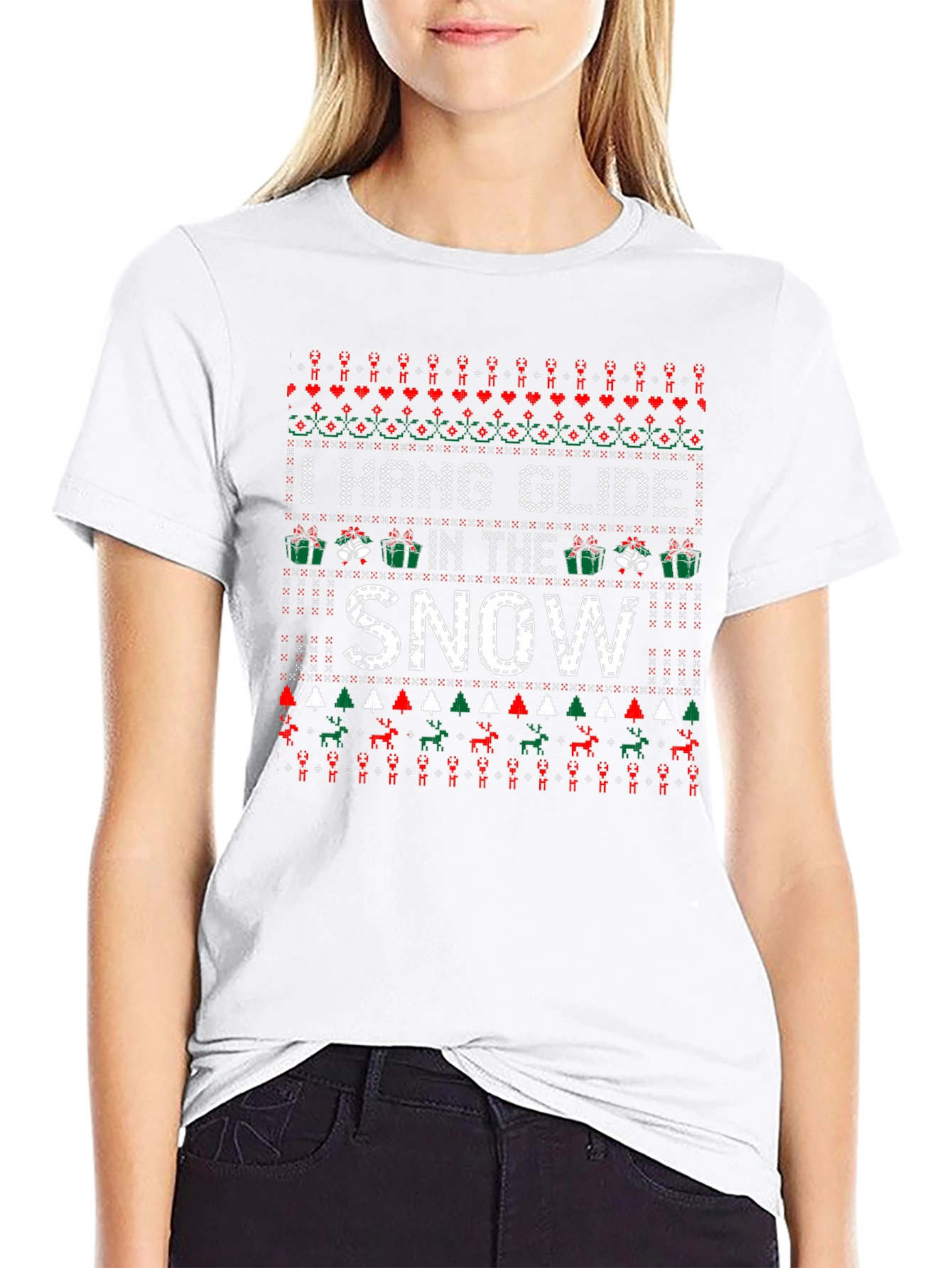 I Hang Glide in the Snow Ugly Christmas T-Shirt