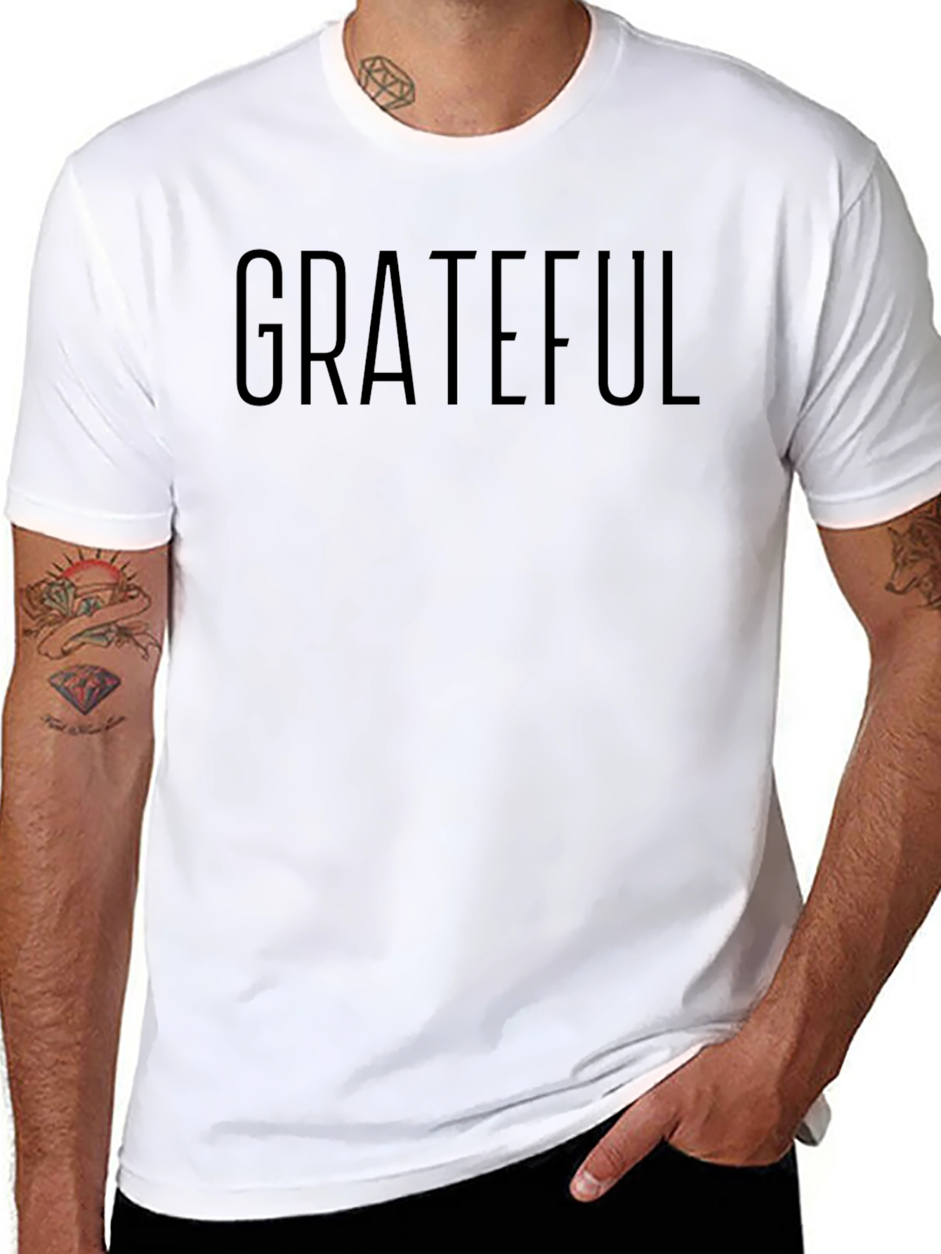 Grateful Tee - Classic Black Crew Neck T-Shirt