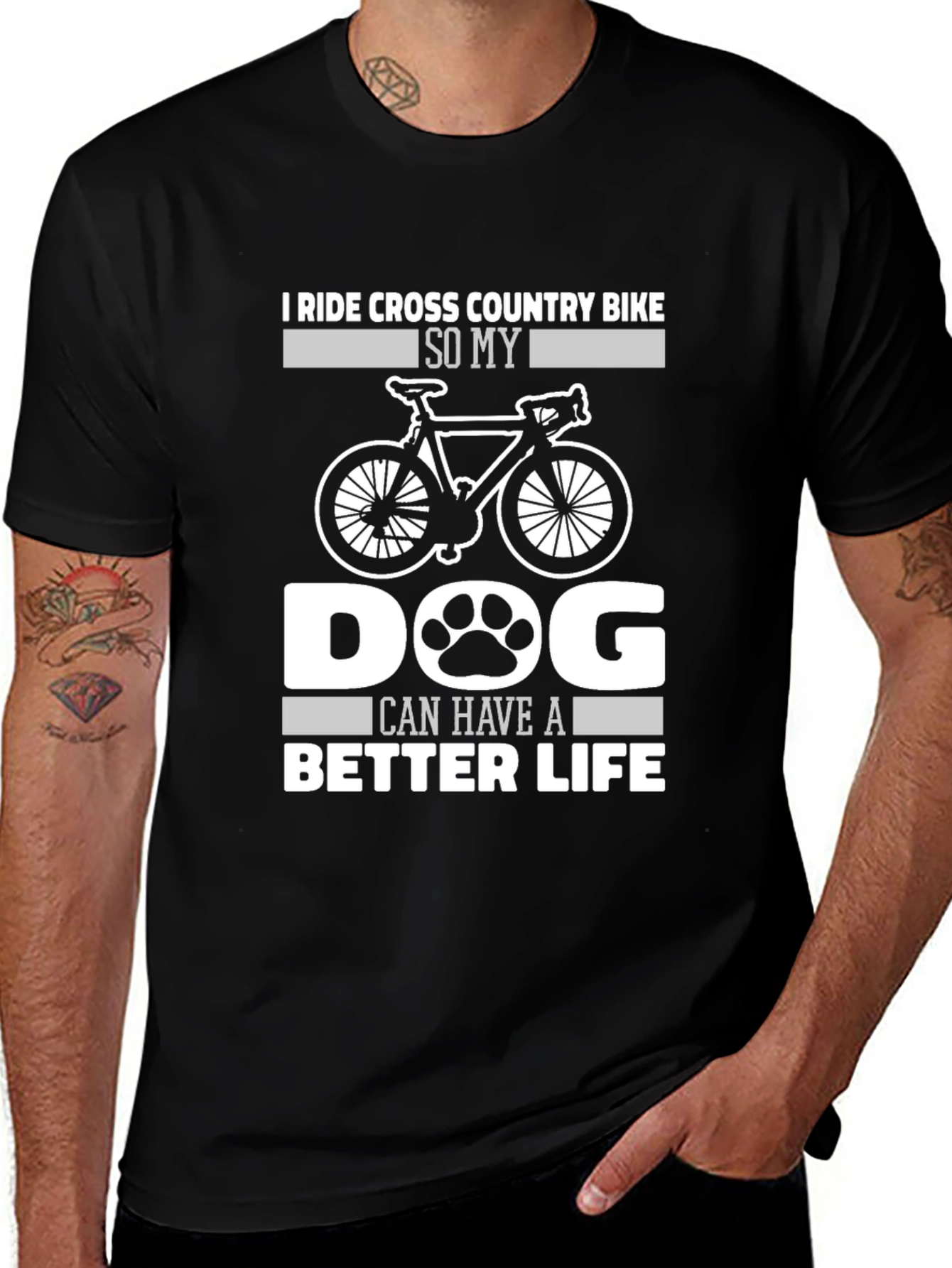 I Ride Cross Country Bike Dog Lover T-Shirt
