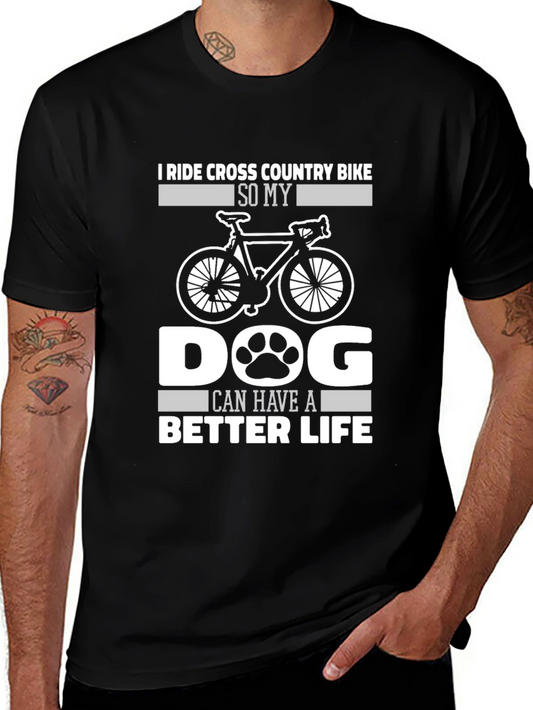 I Ride Cross Country Bike Dog Lover T-Shirt