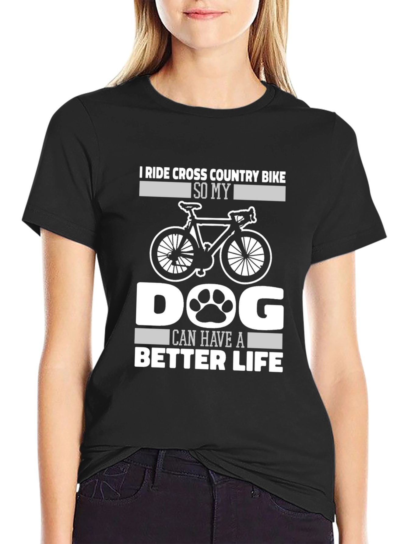 I Ride Cross Country Bike Dog Lover T-Shirt