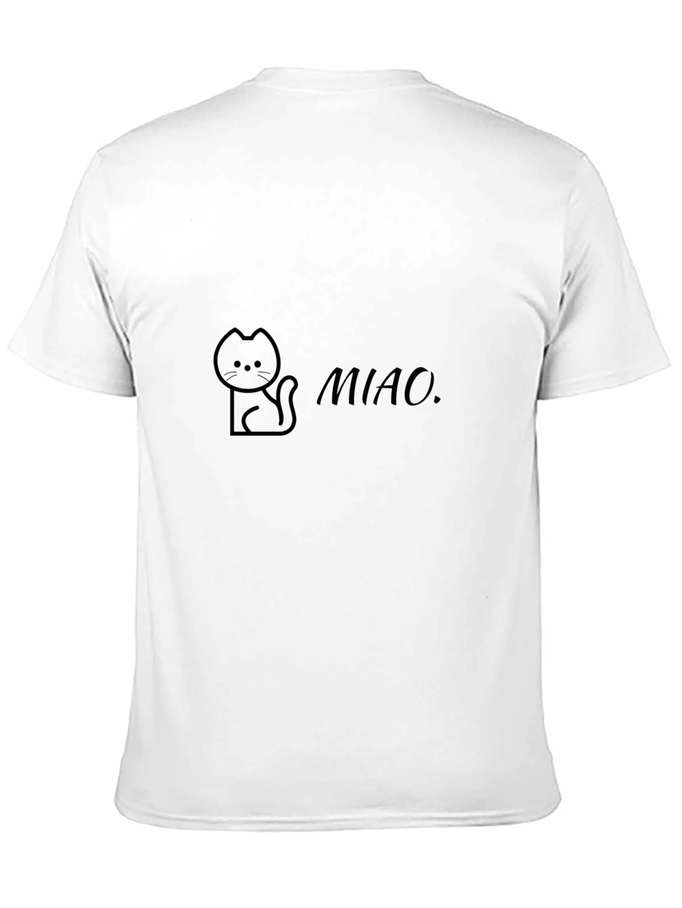 Cute Cat Miao Graphic Black T-Shirt