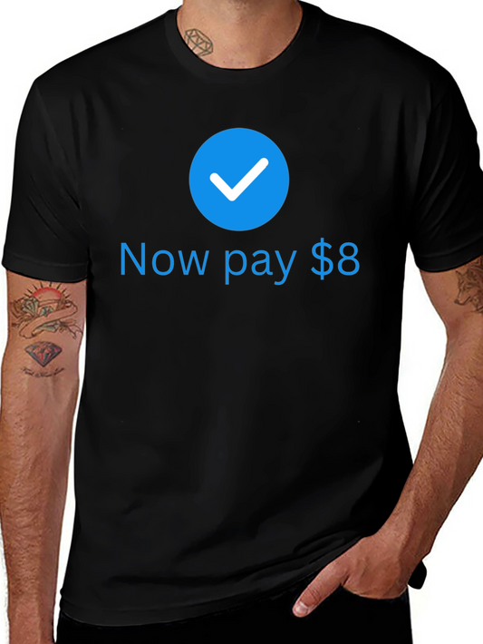 Now Pay $8 Black T-Shirt