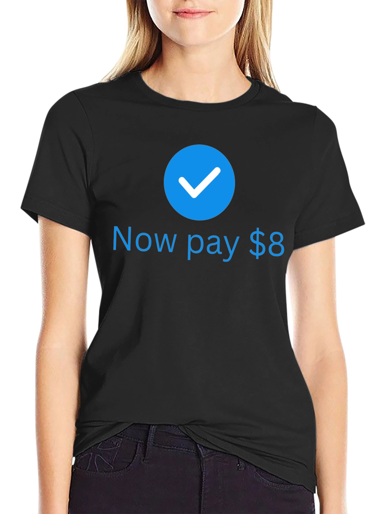 Now Pay $8 Black T-Shirt