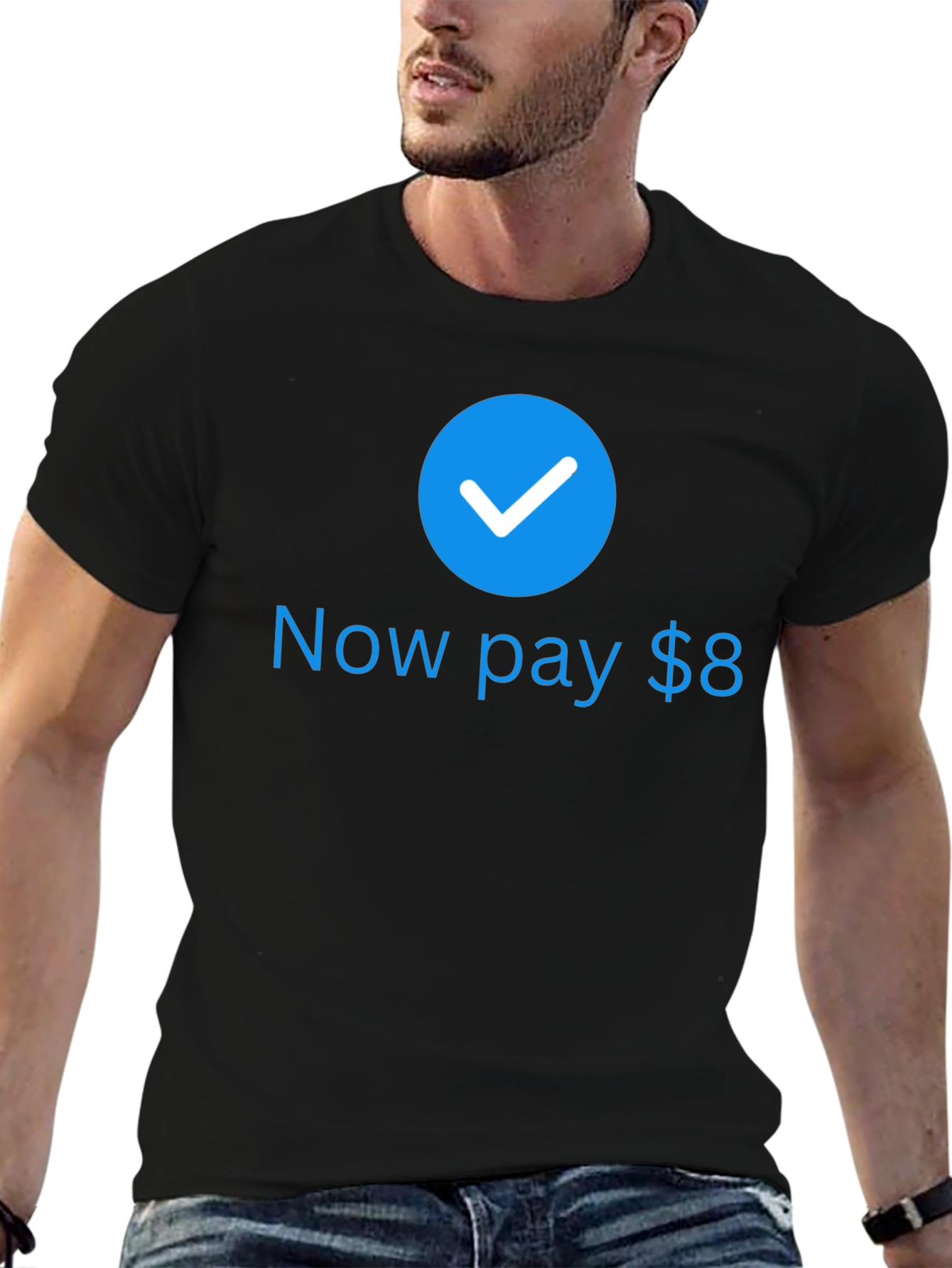 Now Pay $8 Black T-Shirt