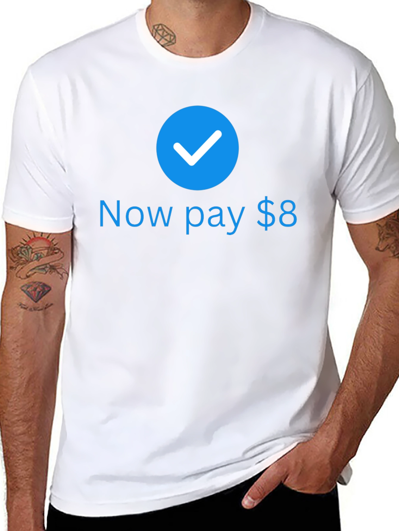 Now Pay $8 Black T-Shirt