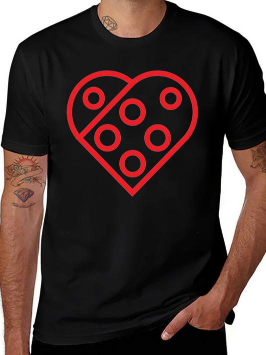 Heart with Circles Graphic T-Shirt - Black