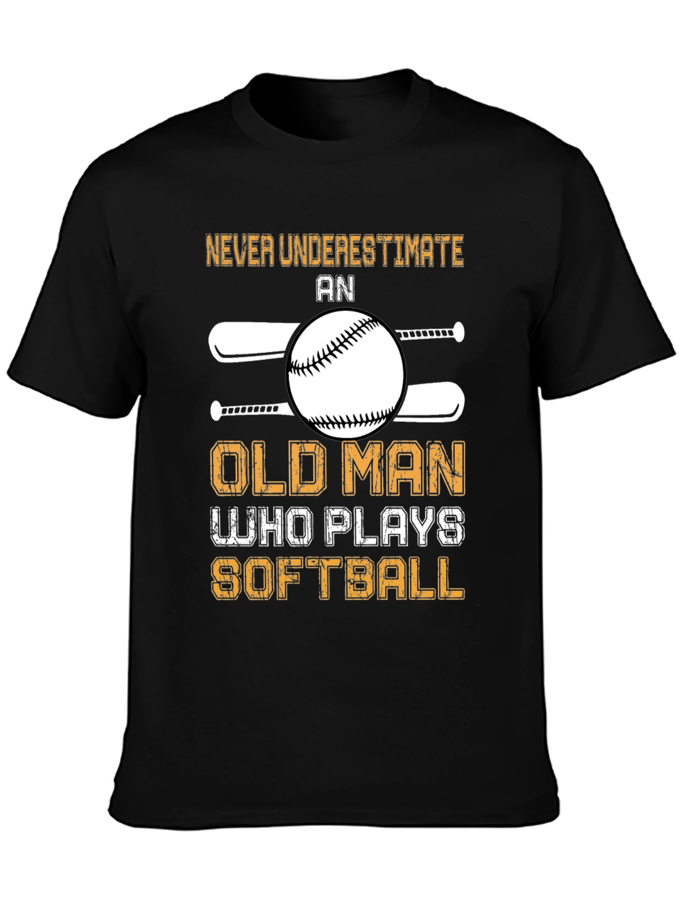 Old Man Softball Graphic T-Shirt