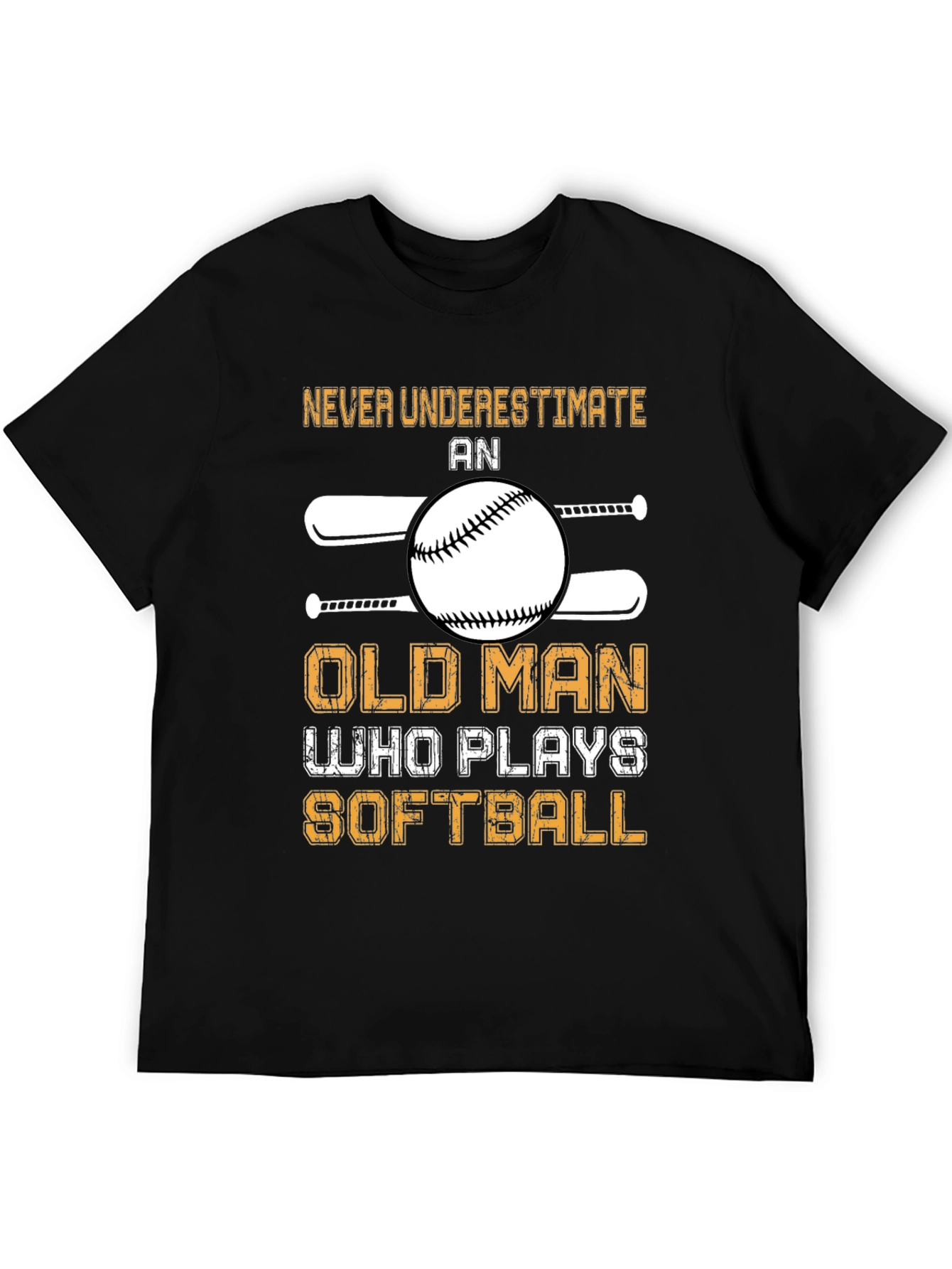Old Man Softball Graphic T-Shirt
