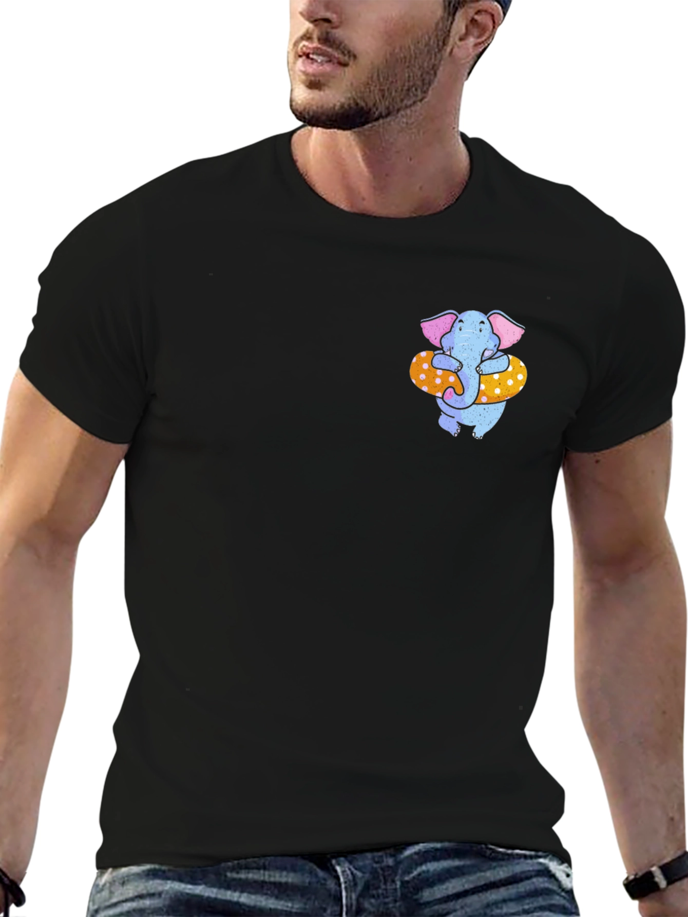 Elephant in Swim Ring Graphic Tee