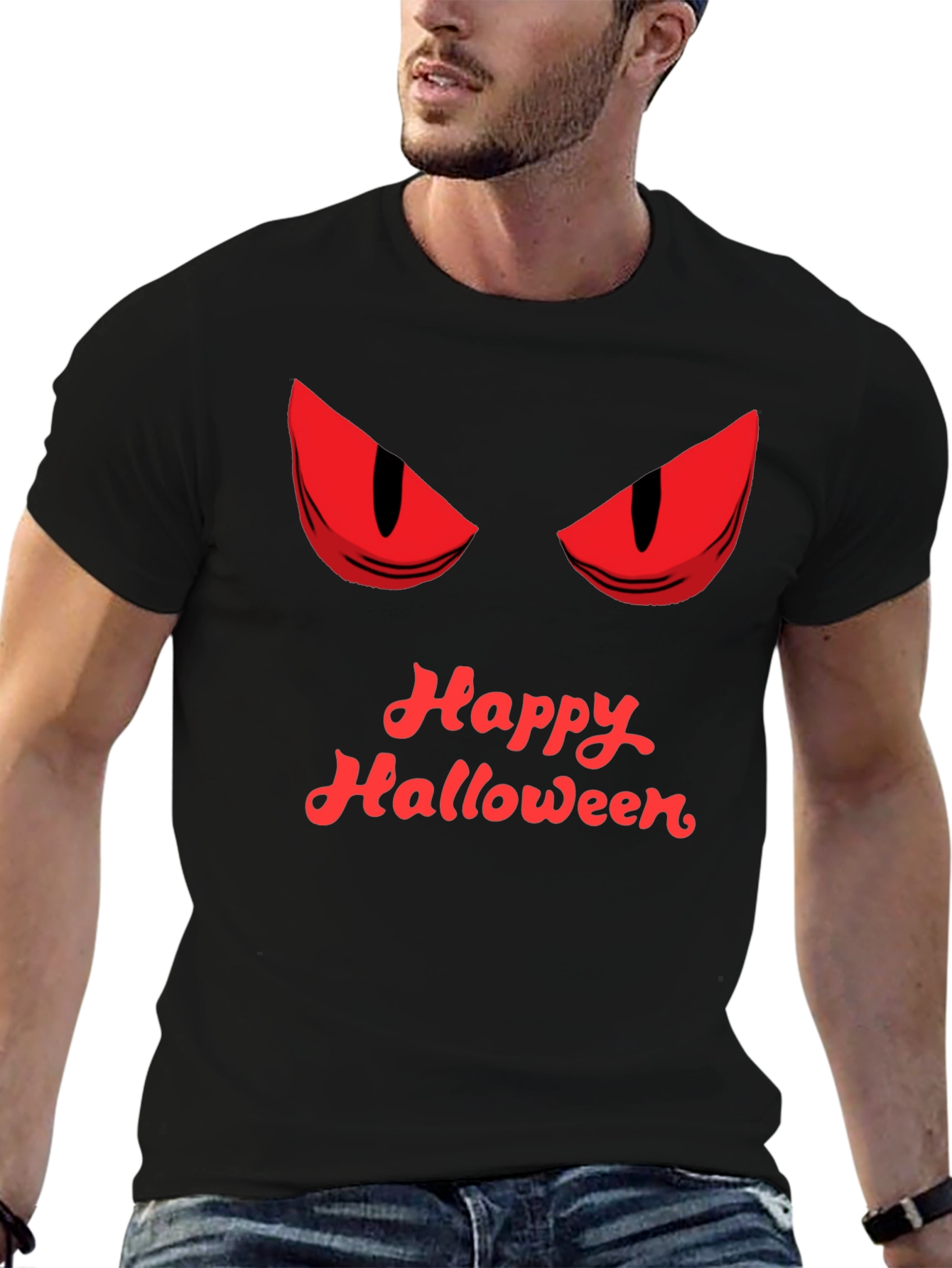 Happy Halloween Graphic Tee - Mens Black T-Shirt