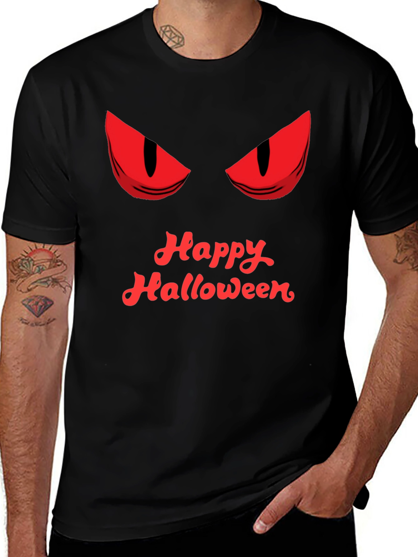 Happy Halloween Graphic Tee - Mens Black T-Shirt