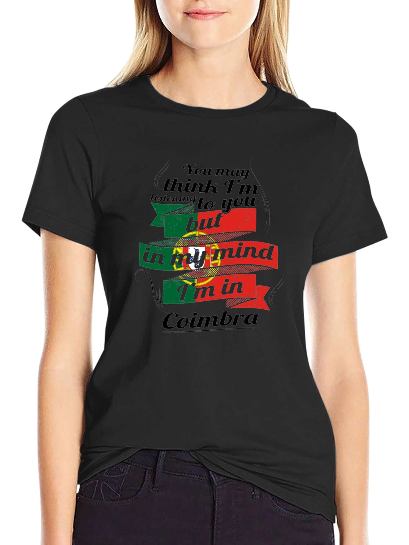 Portugal Coimbra Mind T-Shirt - Black