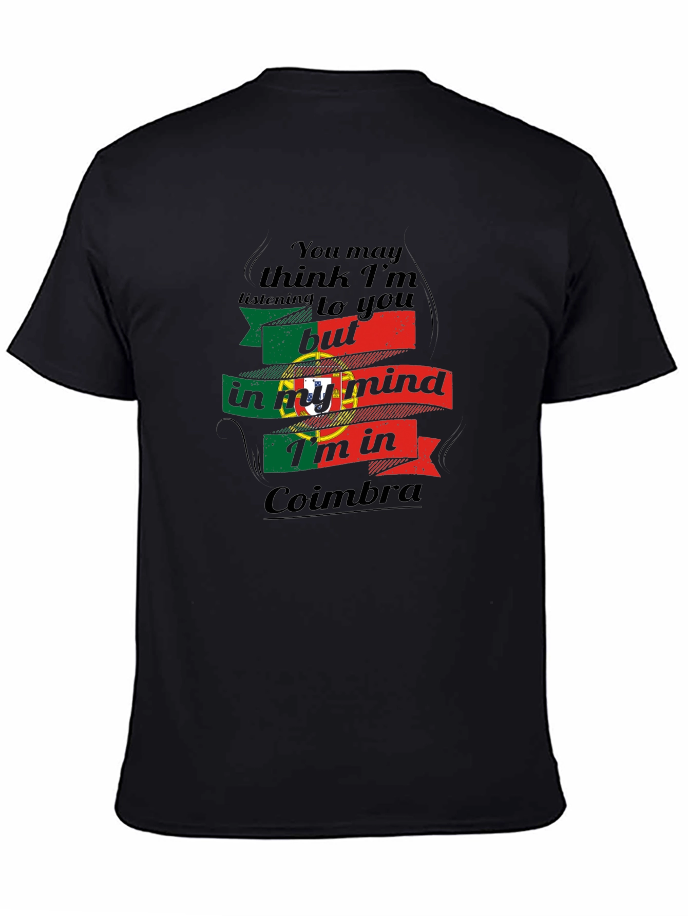 Portugal Coimbra Mind T-Shirt - Black
