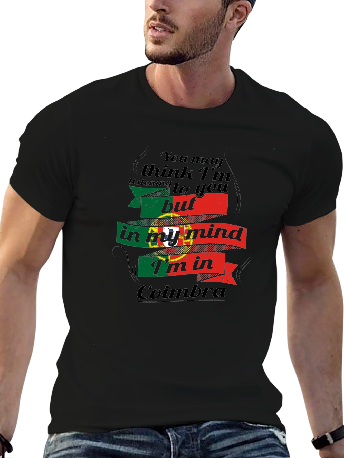 Portugal Coimbra Mind T-Shirt - Black