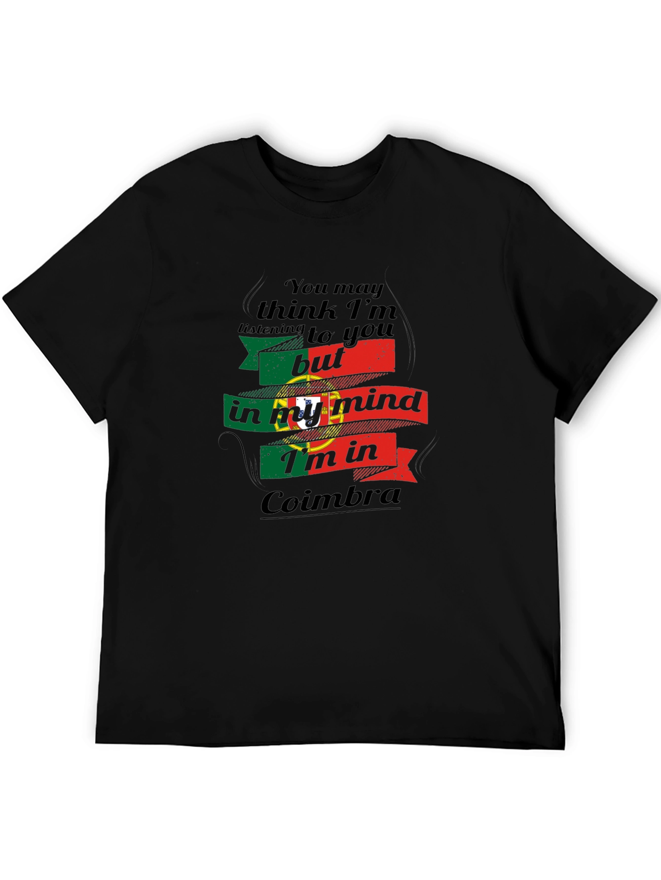 Portugal Coimbra Mind T-Shirt - Black