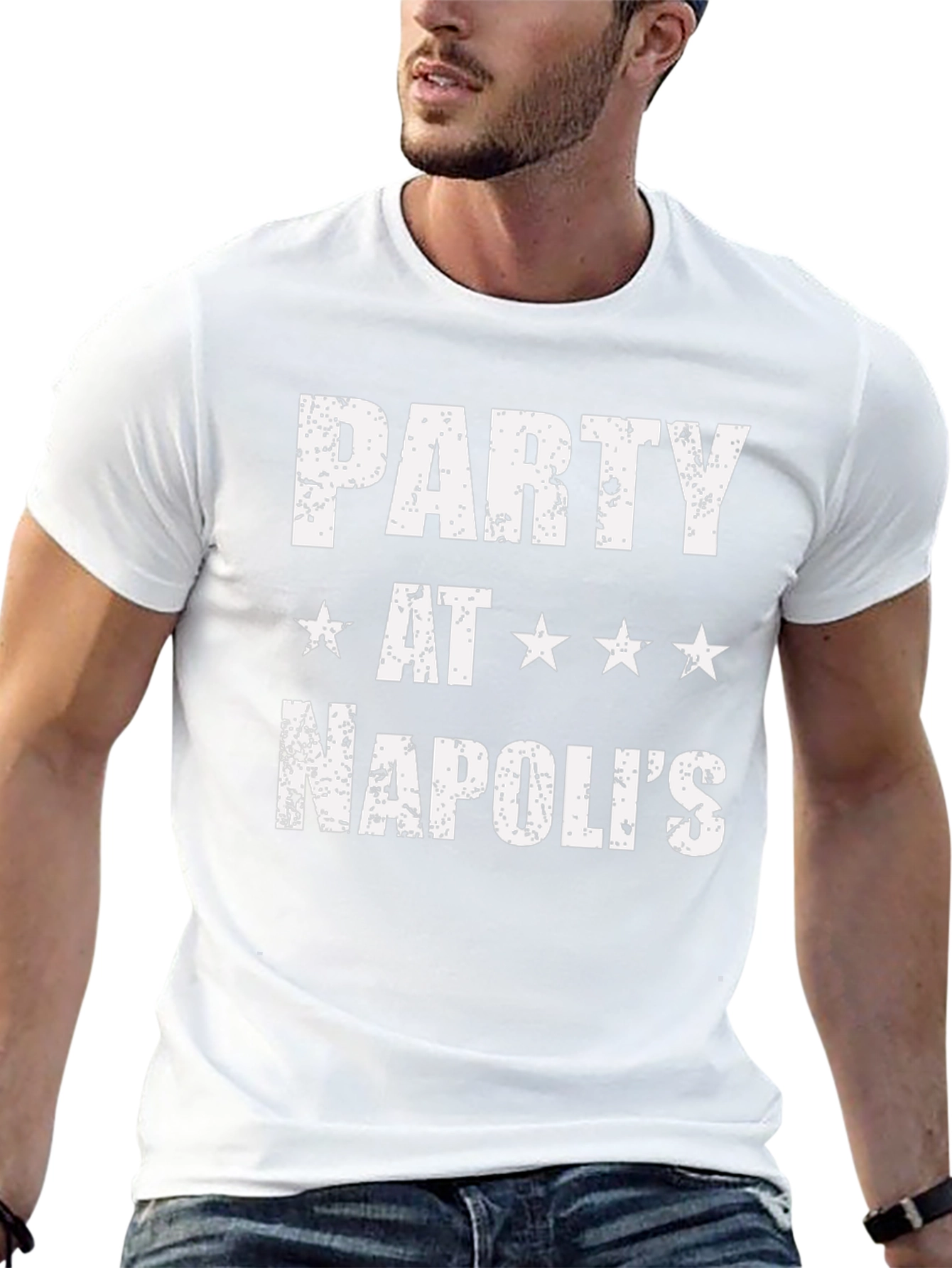 Party at Napolis T-Shirt | Black Crew Neck Tee