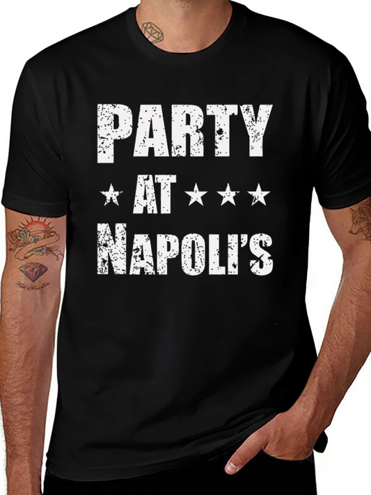 Party at Napolis T-Shirt | Black Crew Neck Tee