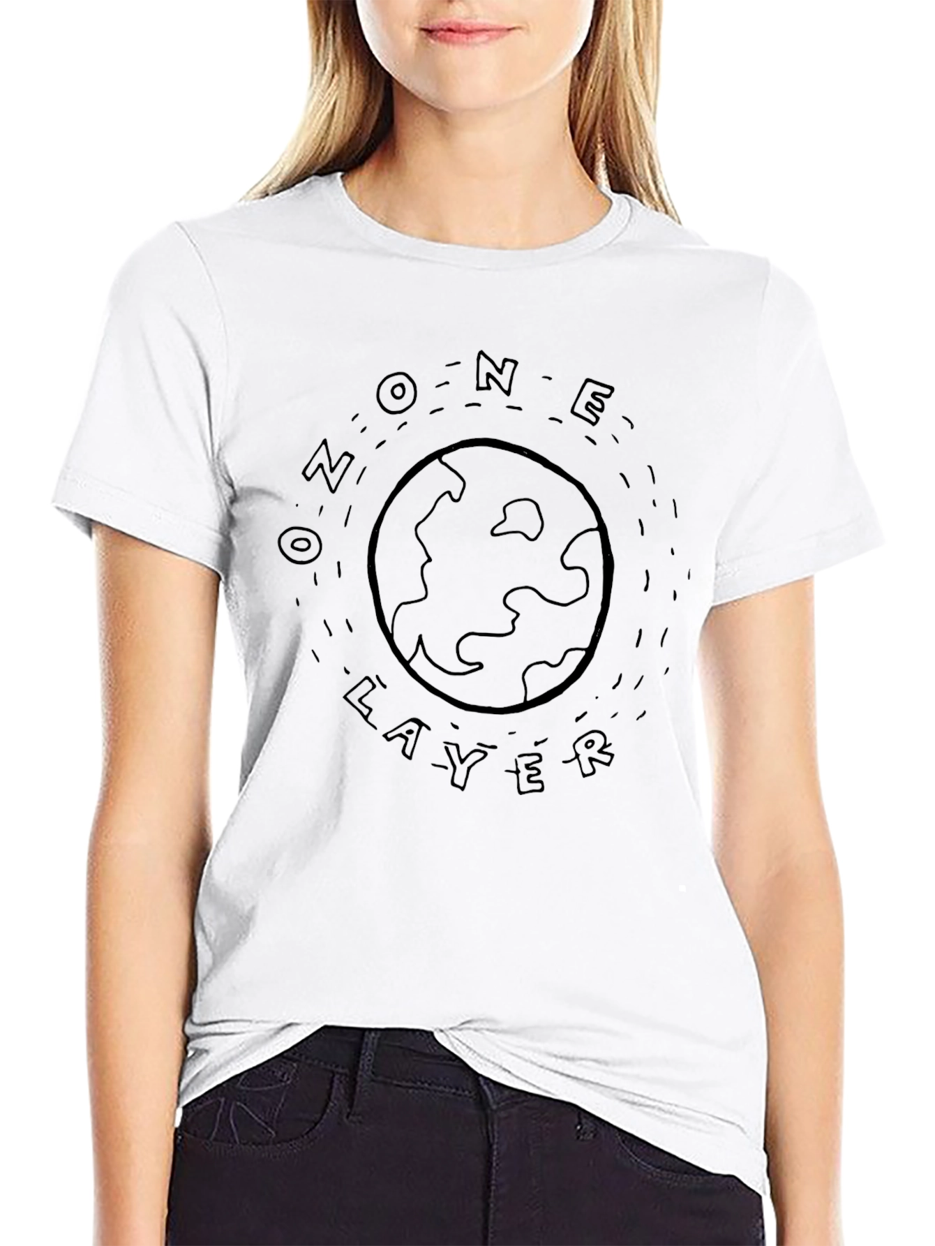Ozone Layer Earth Graphic T-Shirt - Unisex Black Tee