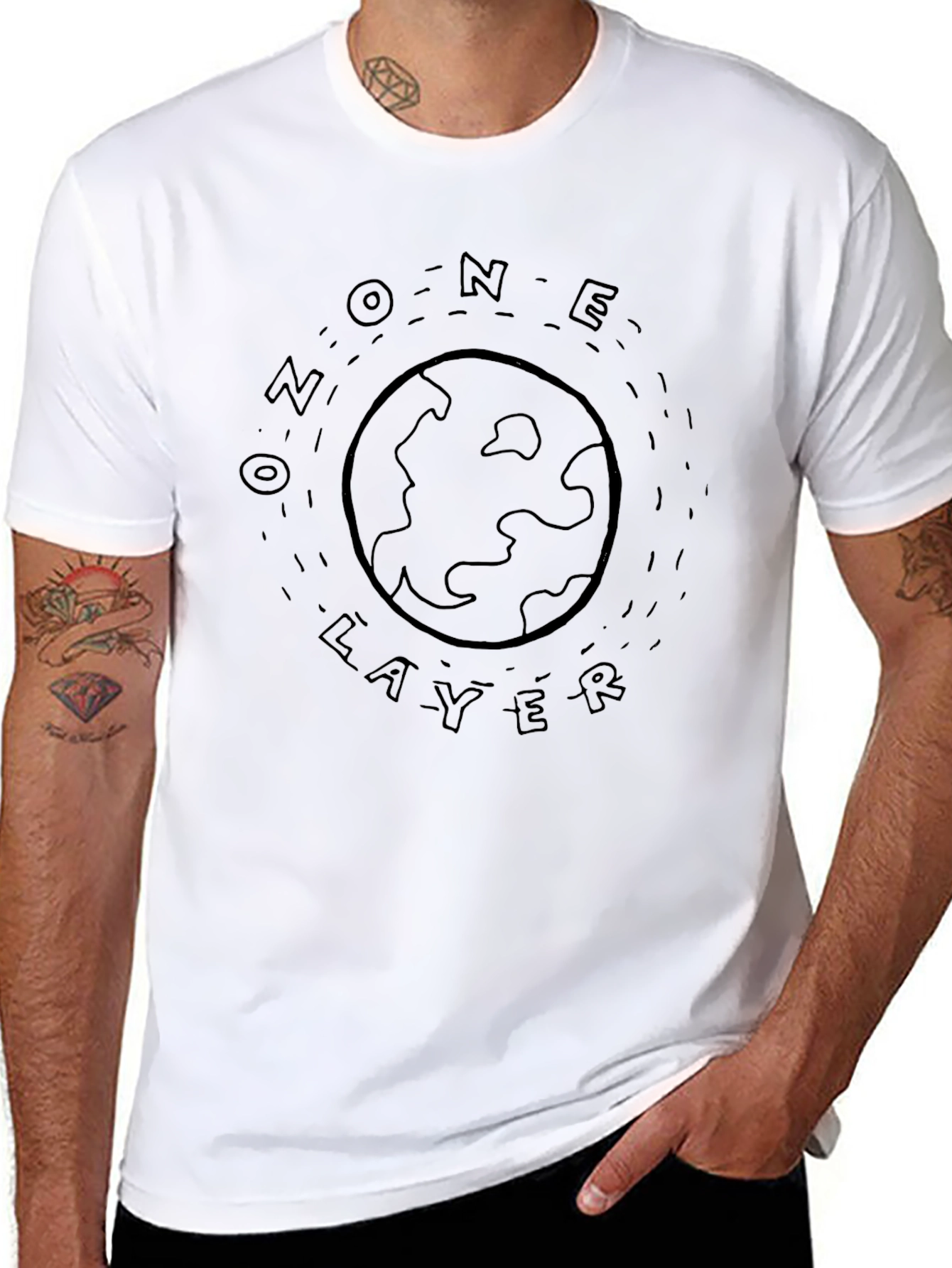 Ozone Layer Earth Graphic T-Shirt - Unisex Black Tee