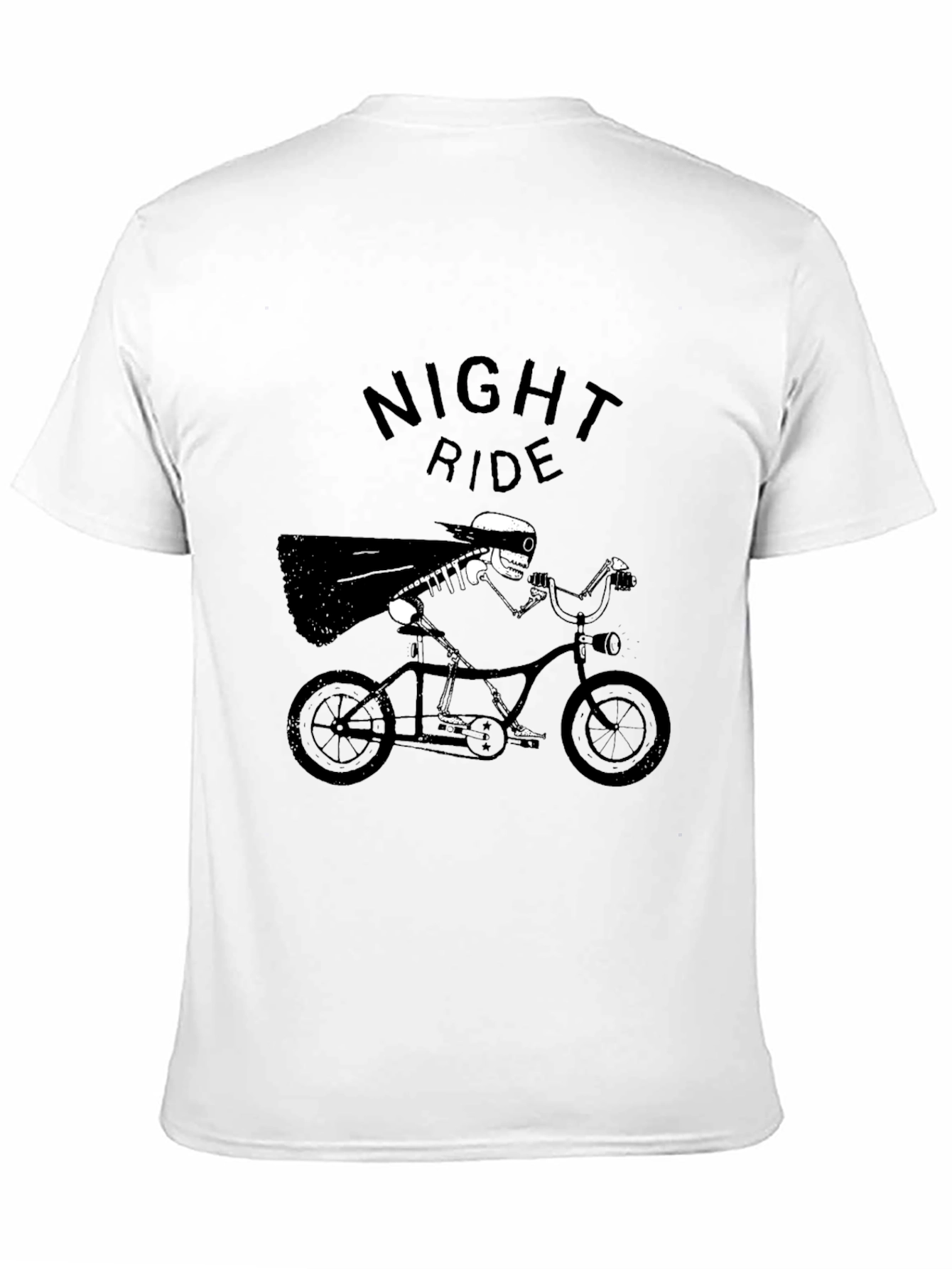 Night Ride Skeleton T-Shirt - Black Graphic Tee