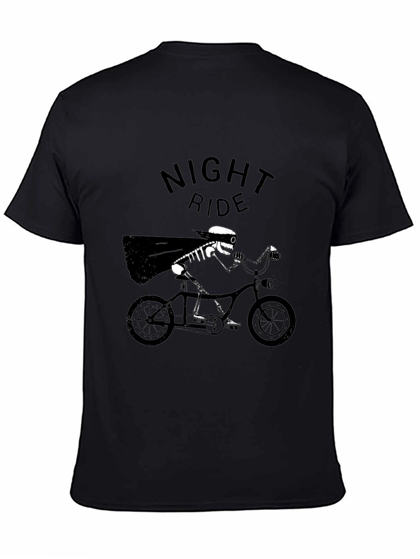 Night Ride Skeleton T-Shirt - Black Graphic Tee