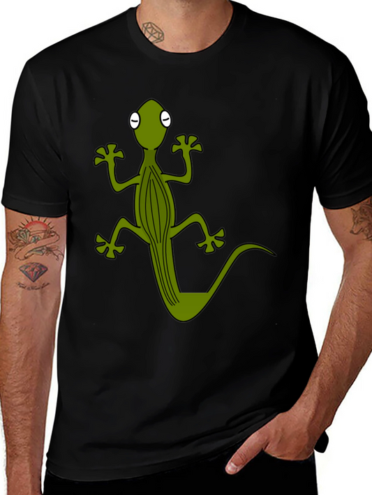 Cool Gecko Graphic Tee - Black Cotton T-Shirt