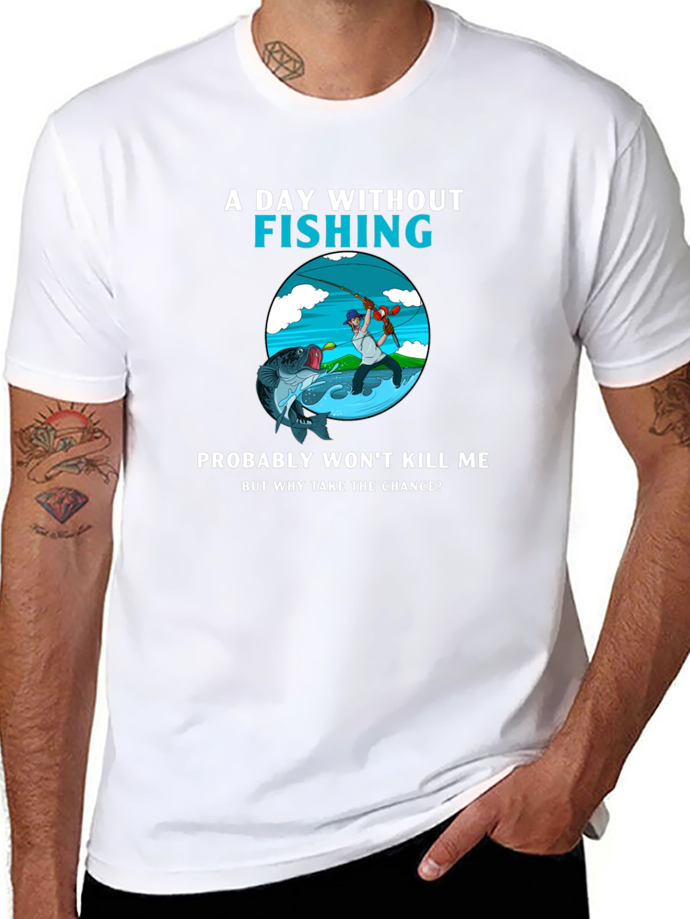 Fishing Humor T-Shirt - A Day Without Fishing