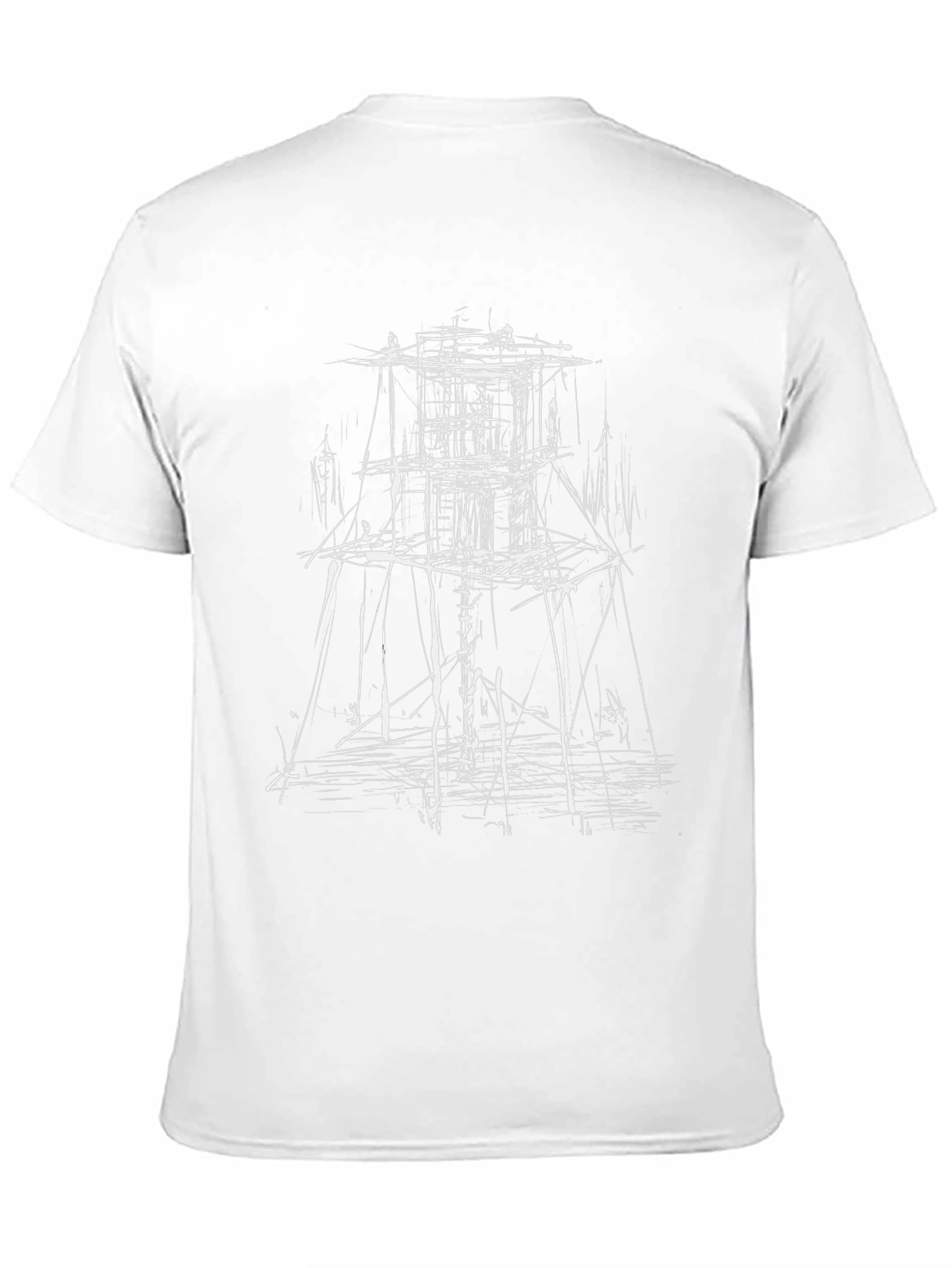 Abstract Structure Graphic Tee - Black Cotton Blend